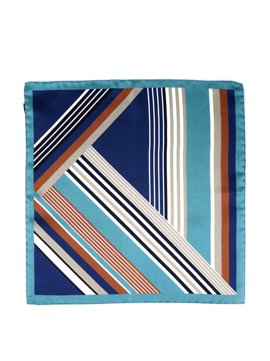 Green Printed Silk Pocket Square HOLLY