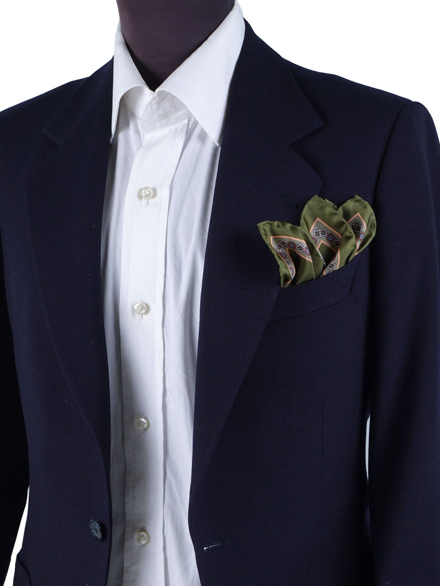 Printed silk pocket square in green DESIRE