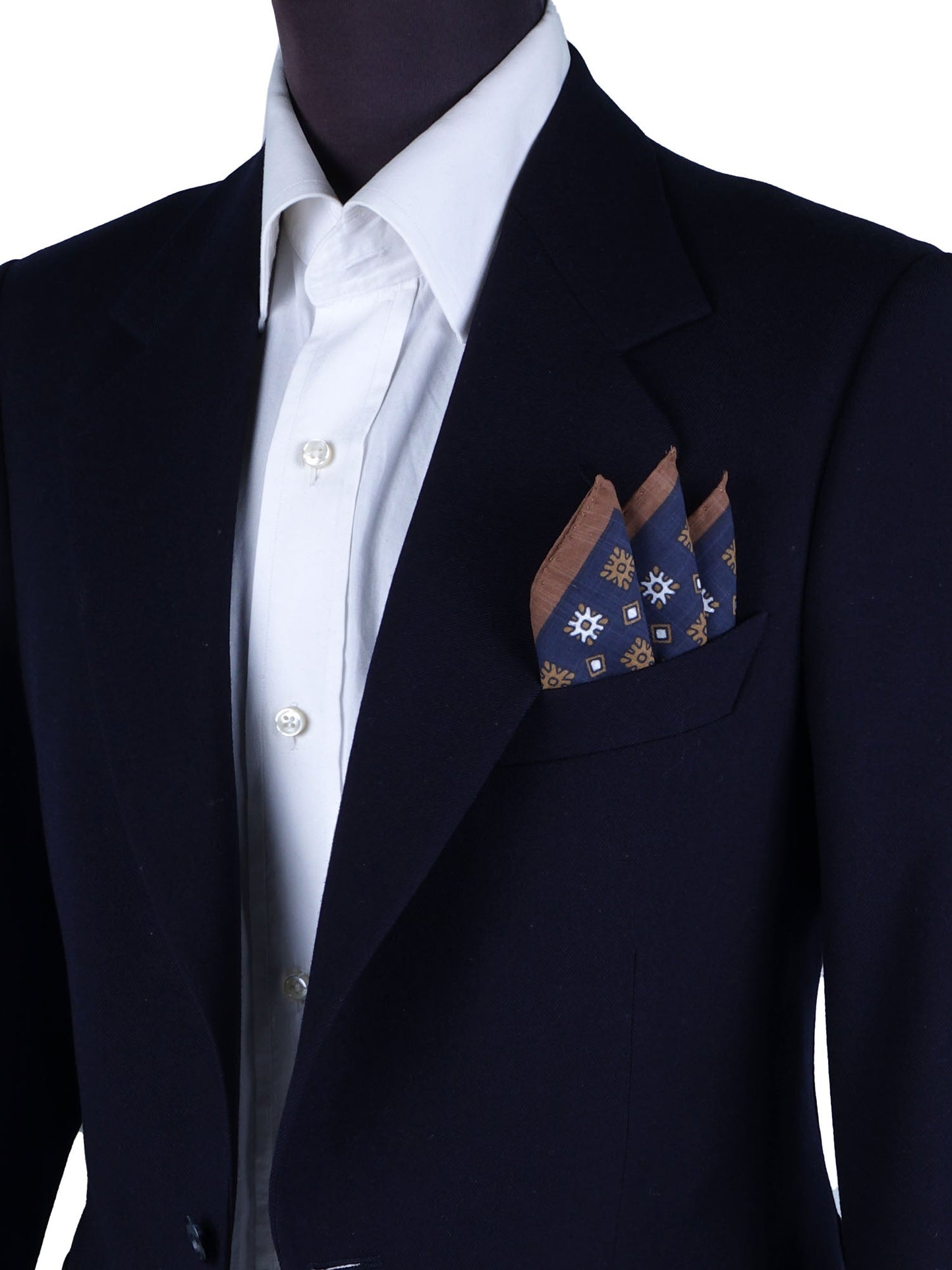 Dark Blue Cotton Pocket Square ANTONI