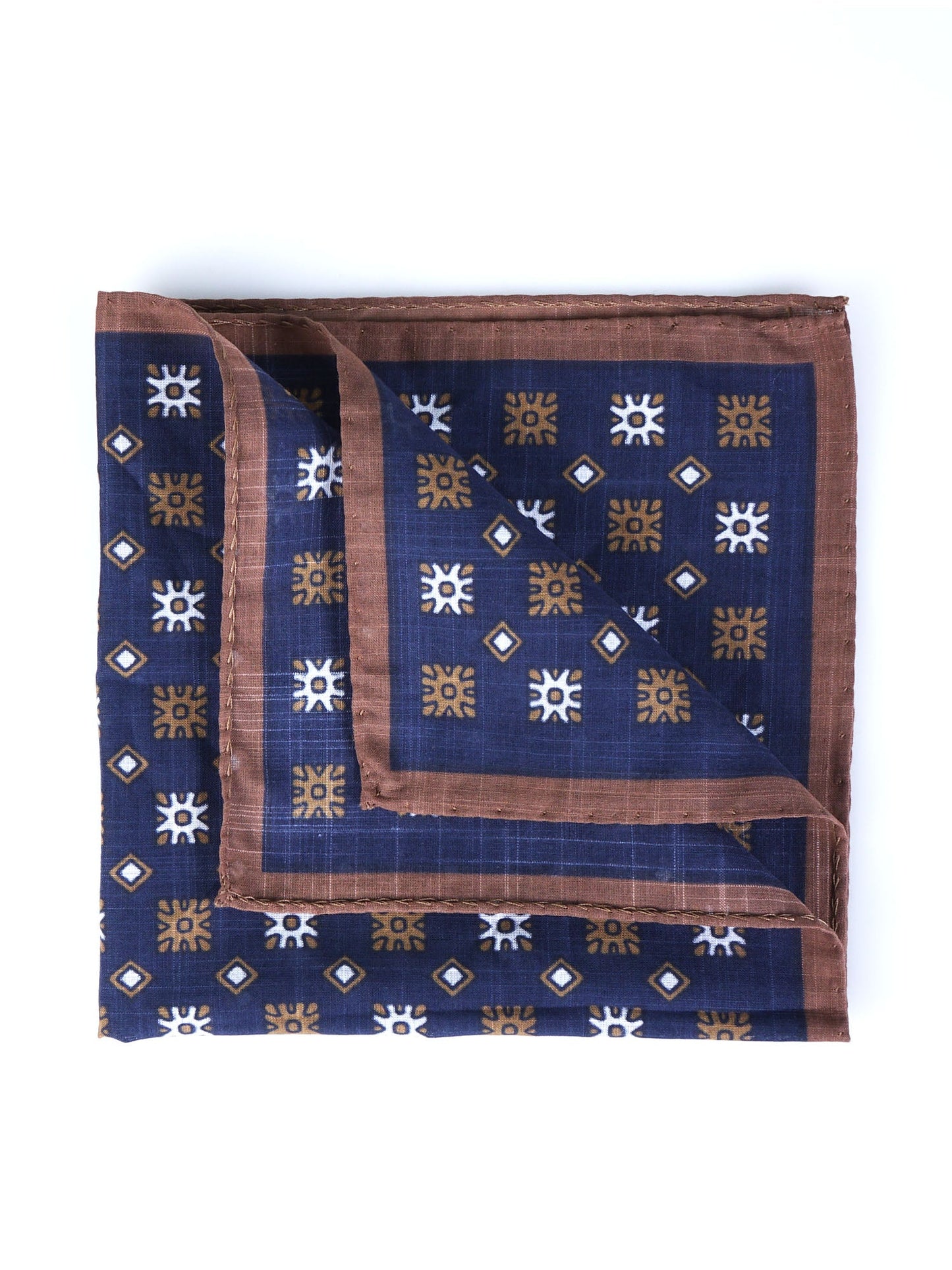 Dark Blue Cotton Pocket Square ANTONI