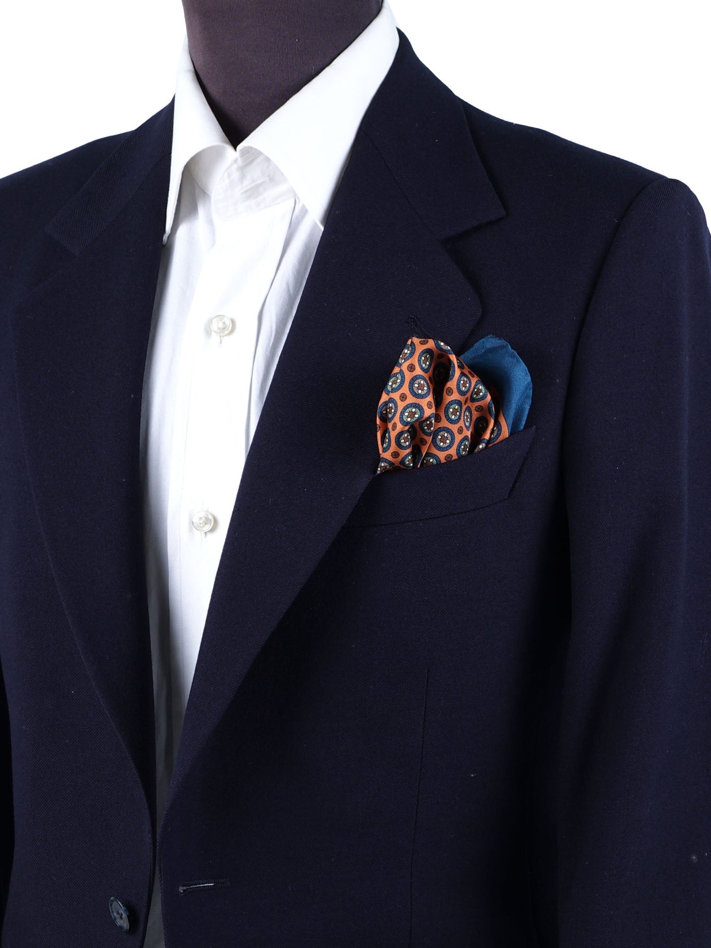 Orange Printed Silk Pocket Square RAFFY