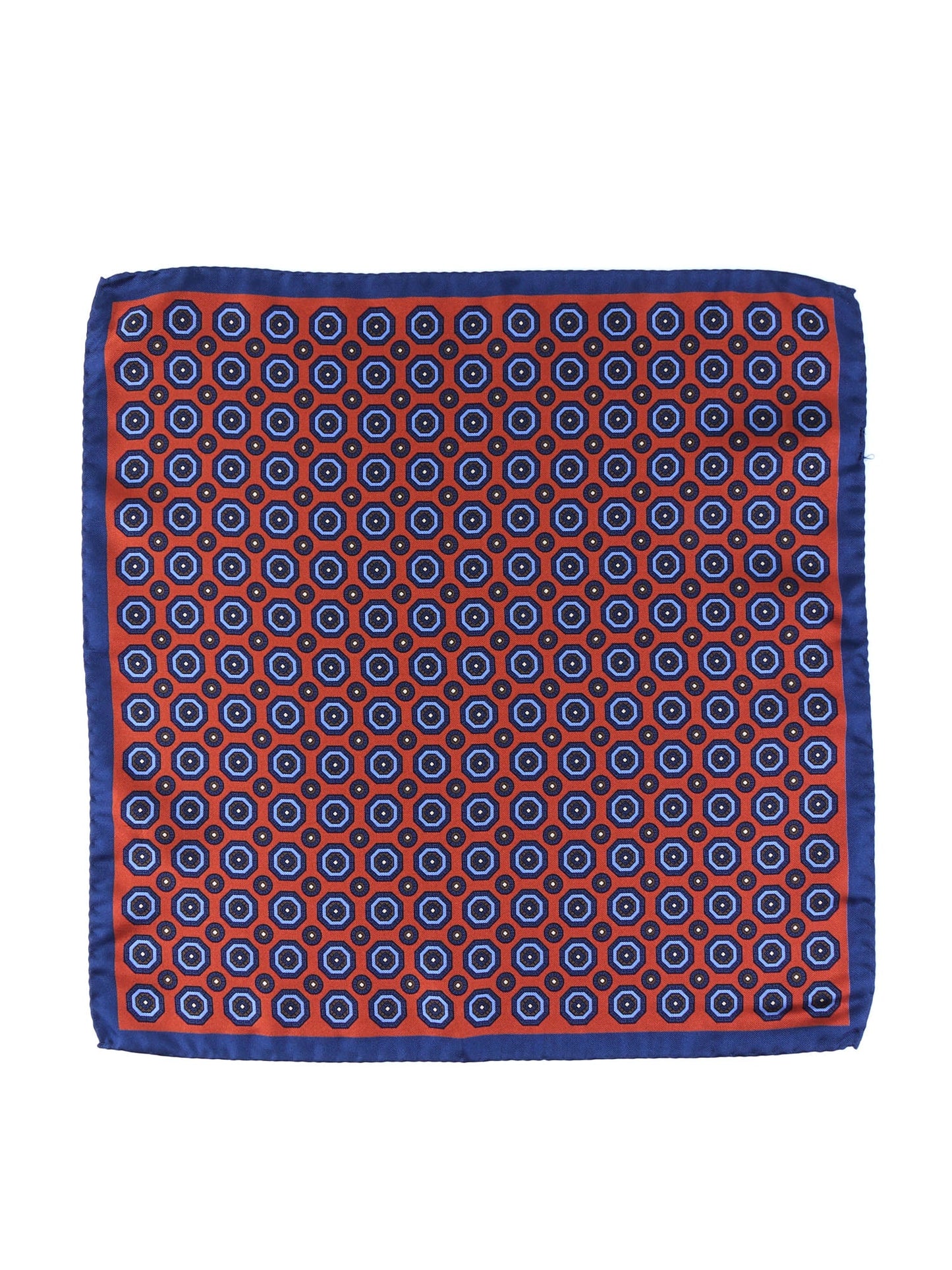 Orange Silk Printed Pocket Square NINETTA