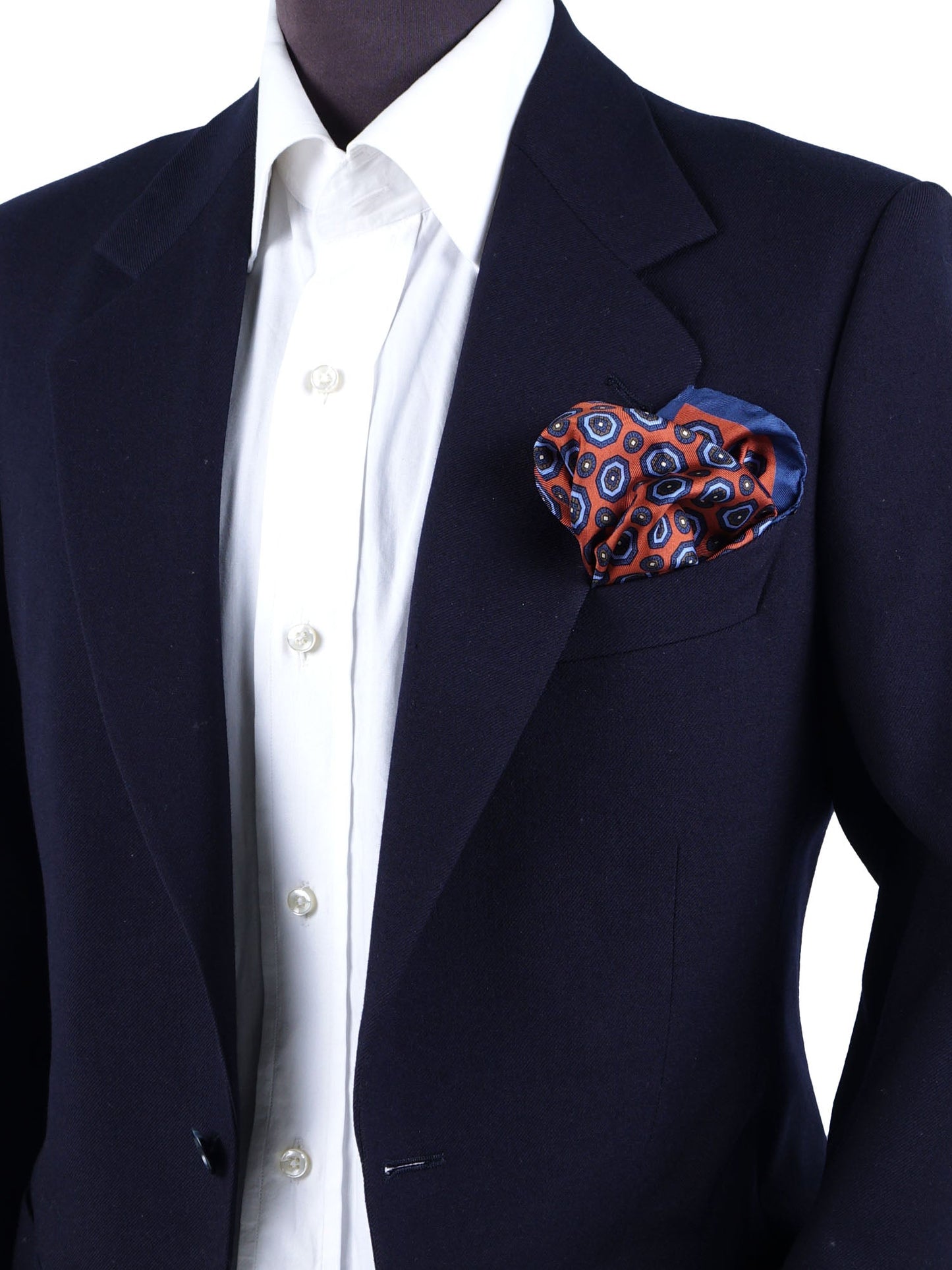 Orange Silk Printed Pocket Square NINETTA