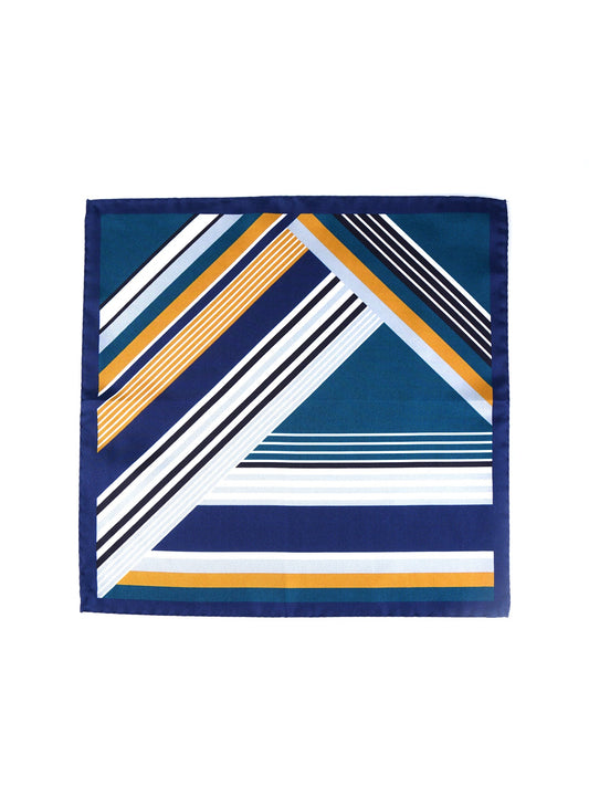 Aquamarine Pocket Square in Pure Printed Silk HOLLY