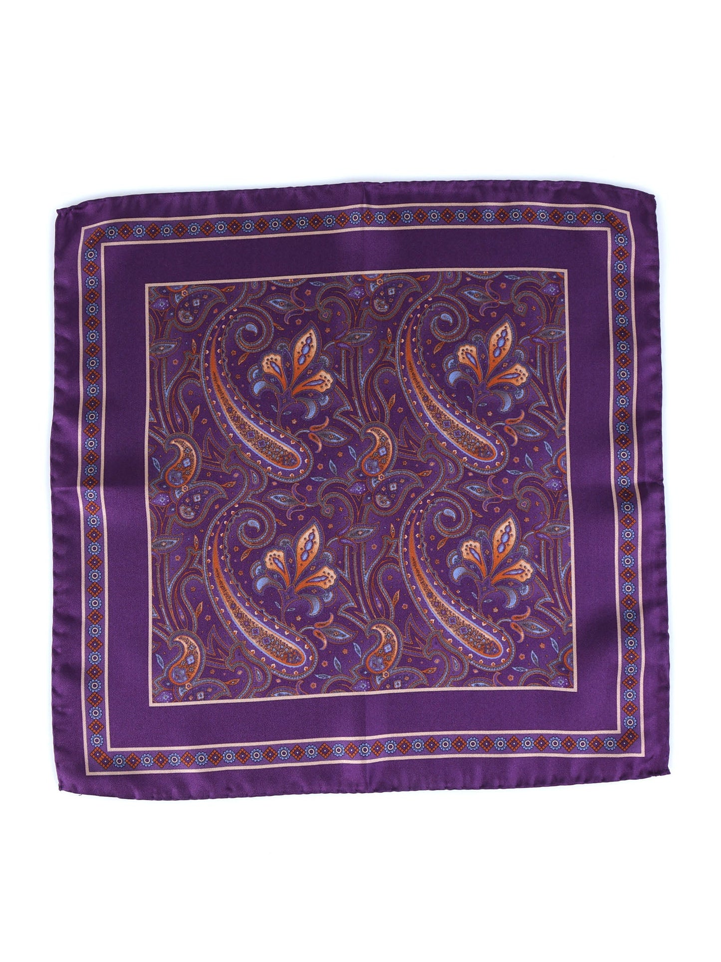 Purple Silk Printed Pocket Square DESIRE