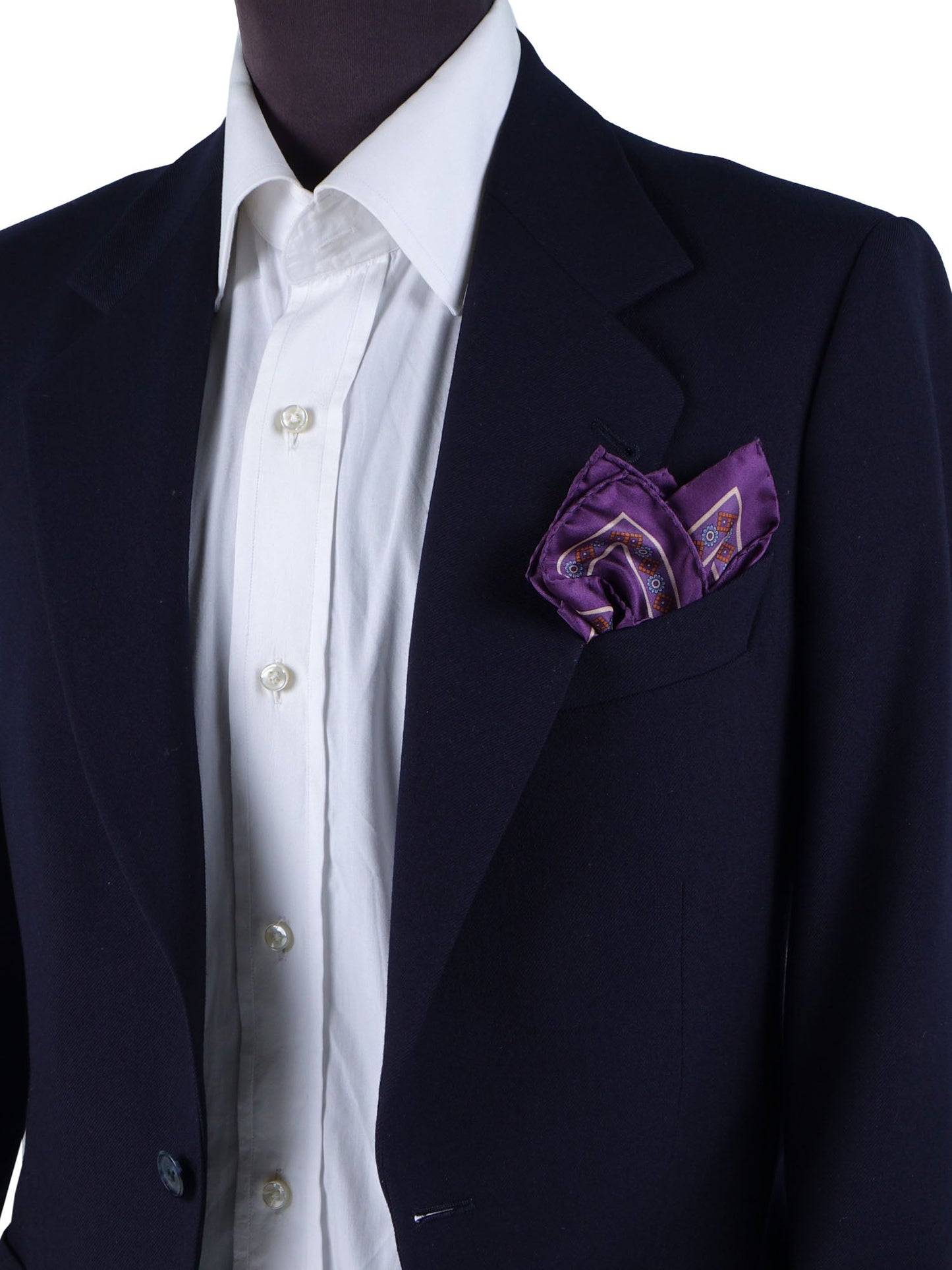 Purple Silk Printed Pocket Square DESIRE