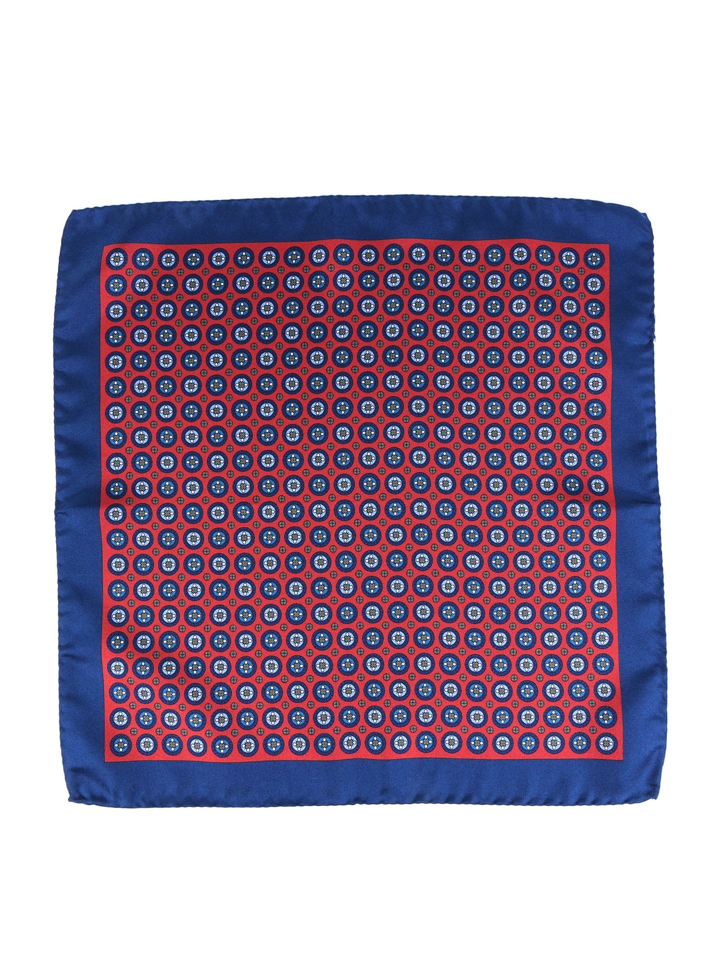 Red Printed Silk Pocket Square RAFFY