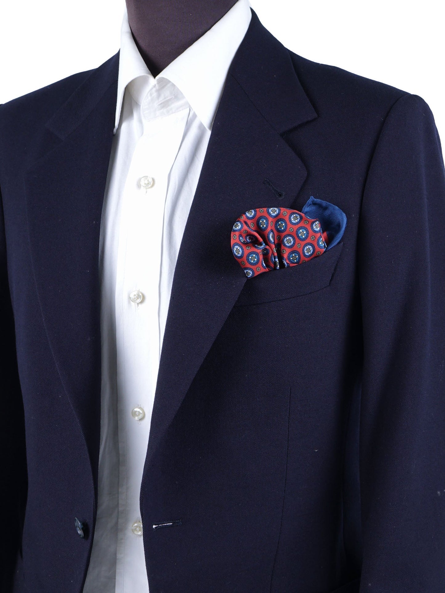 Red Printed Silk Pocket Square RAFFY