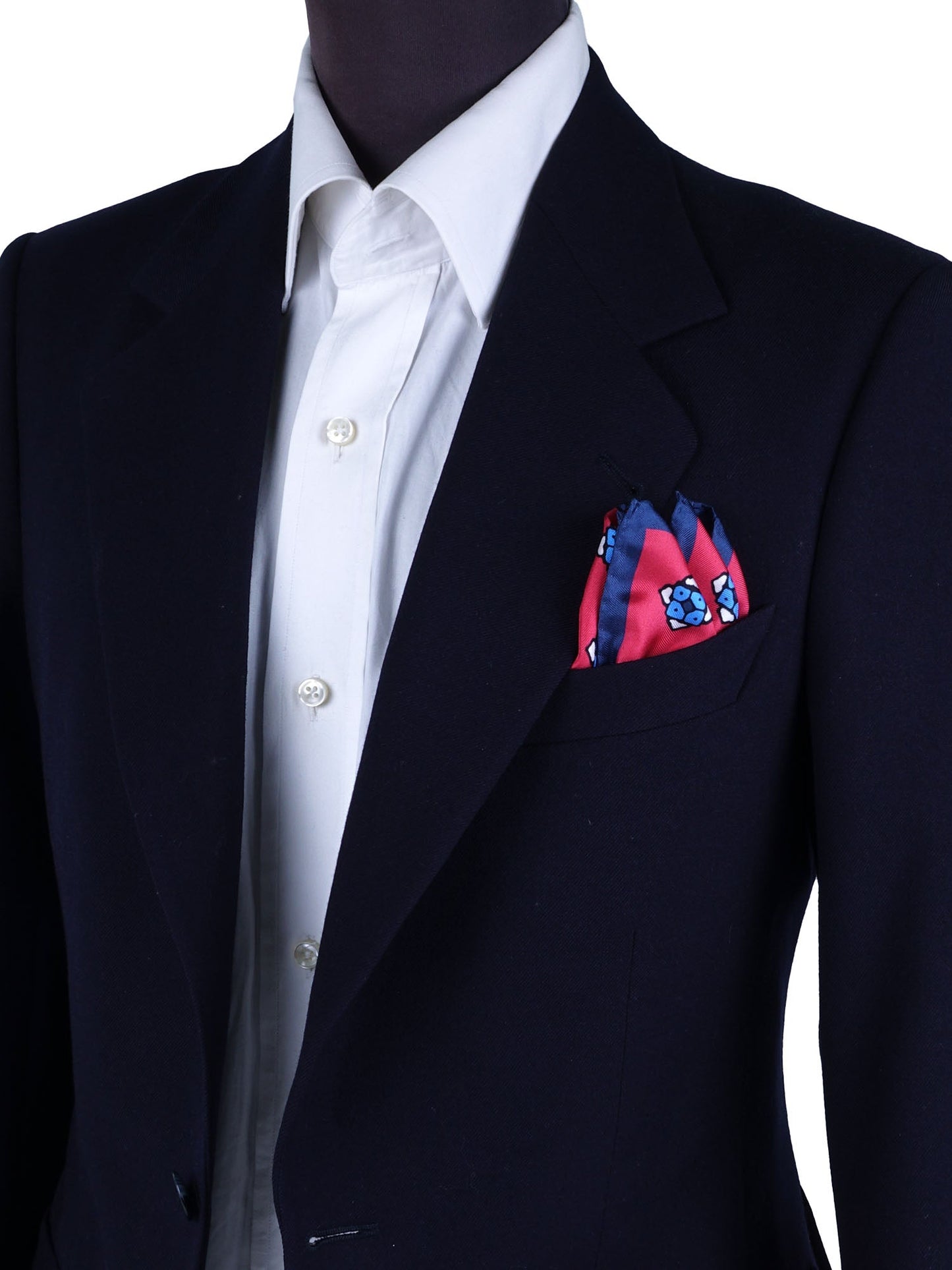 Red Pocket Square in Pure Printed Silk ALMA