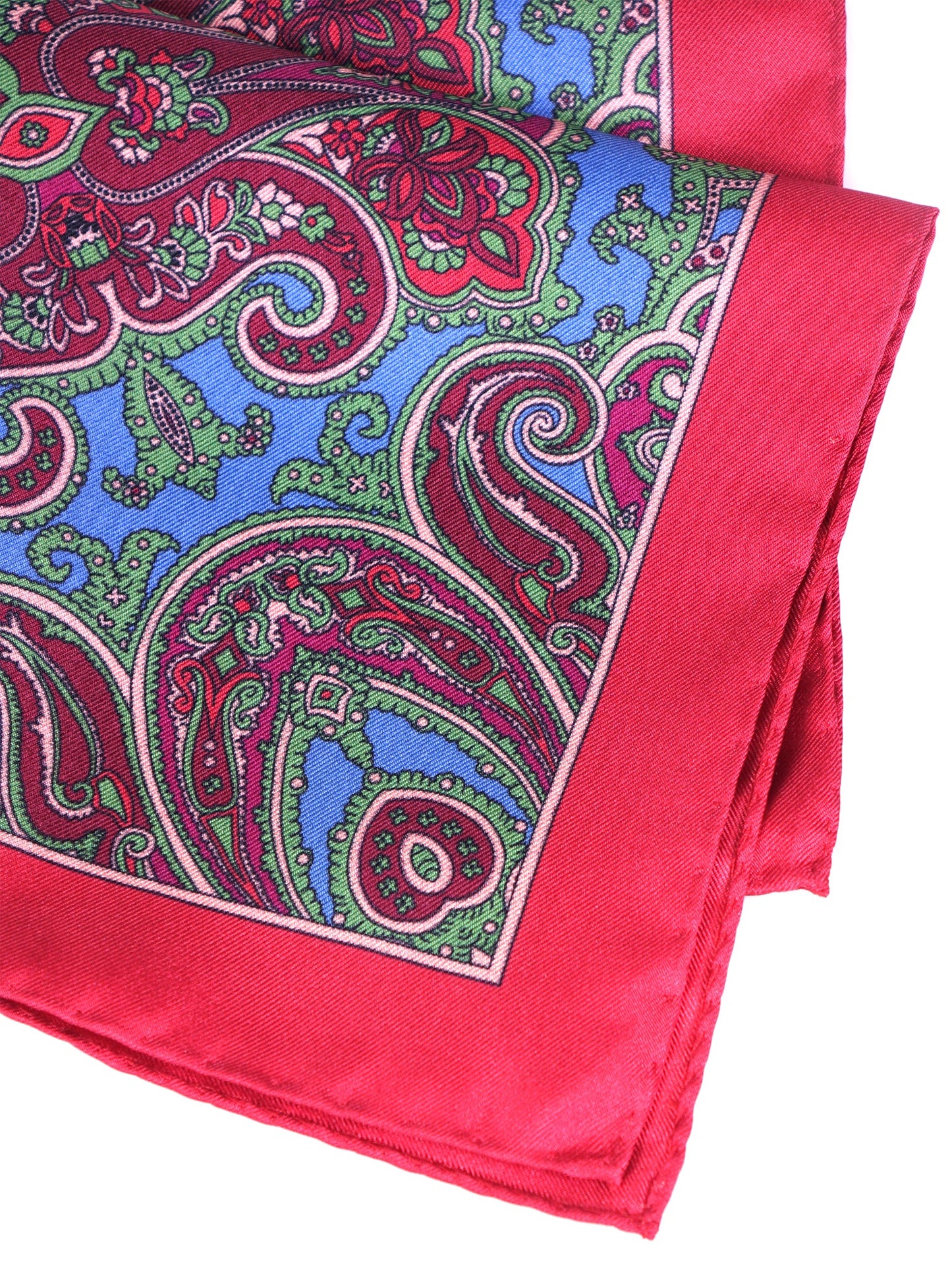 Red Pocket Square in Pure Printed Silk GERARDO