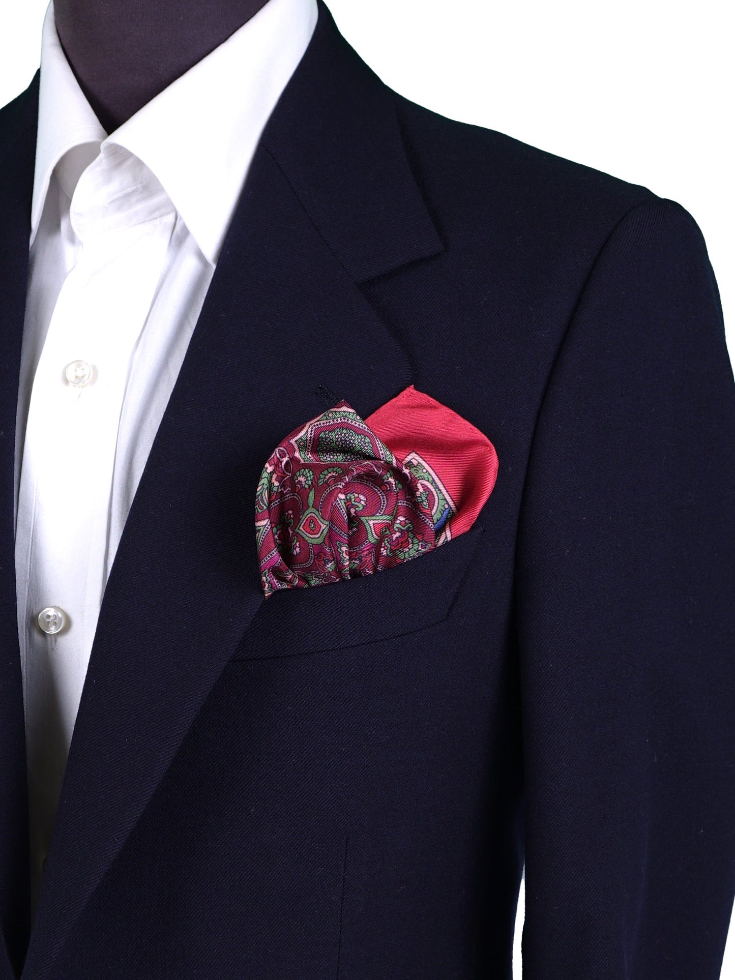 Red Pocket Square in Pure Printed Silk GERARDO