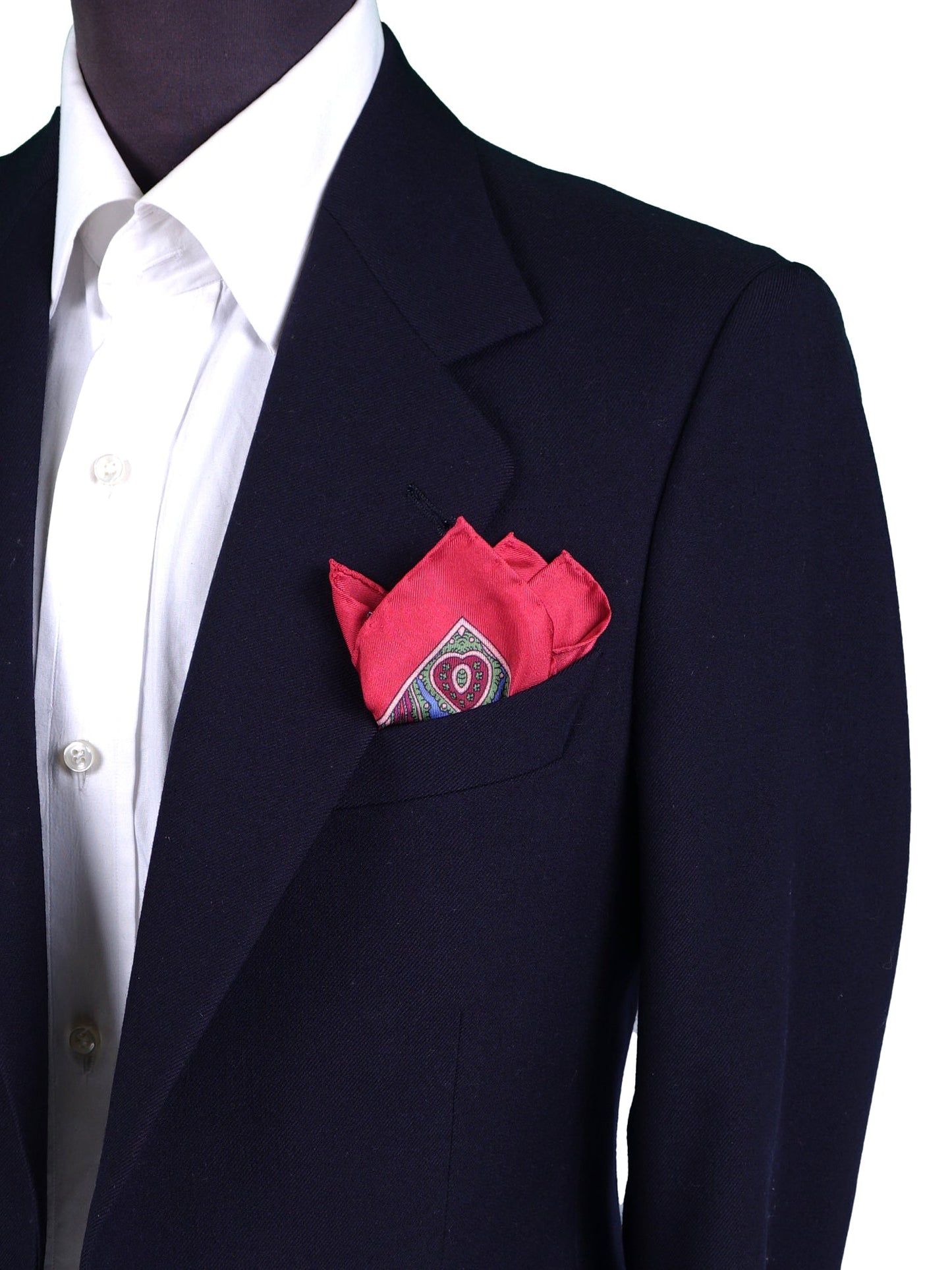 Red Pocket Square in Pure Printed Silk GERARDO