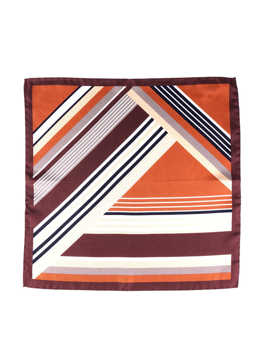 Rust Pocket Square in Pure Printed Silk HOLLY