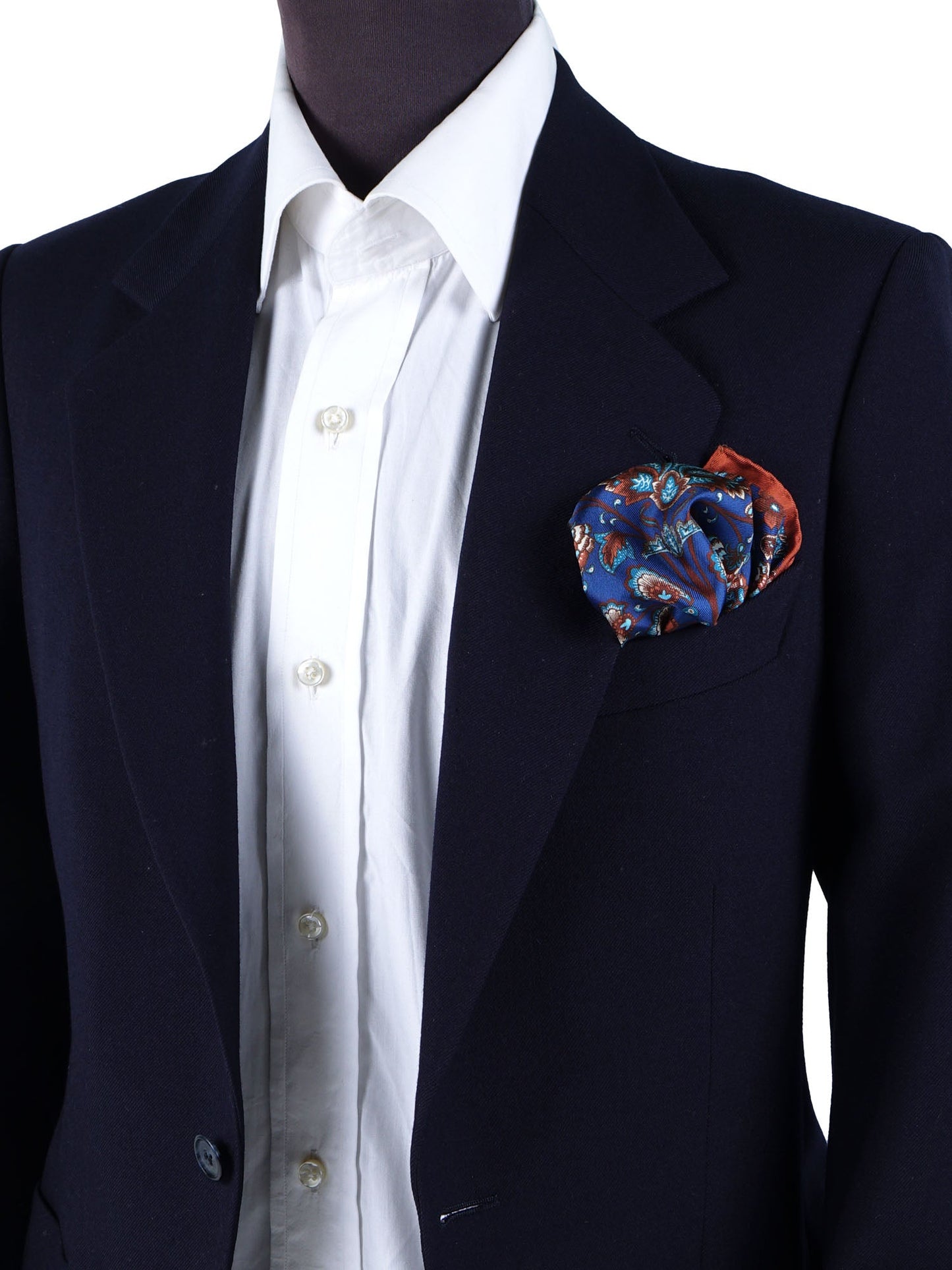 Electric blue printed silk pocket square EXPLOSION