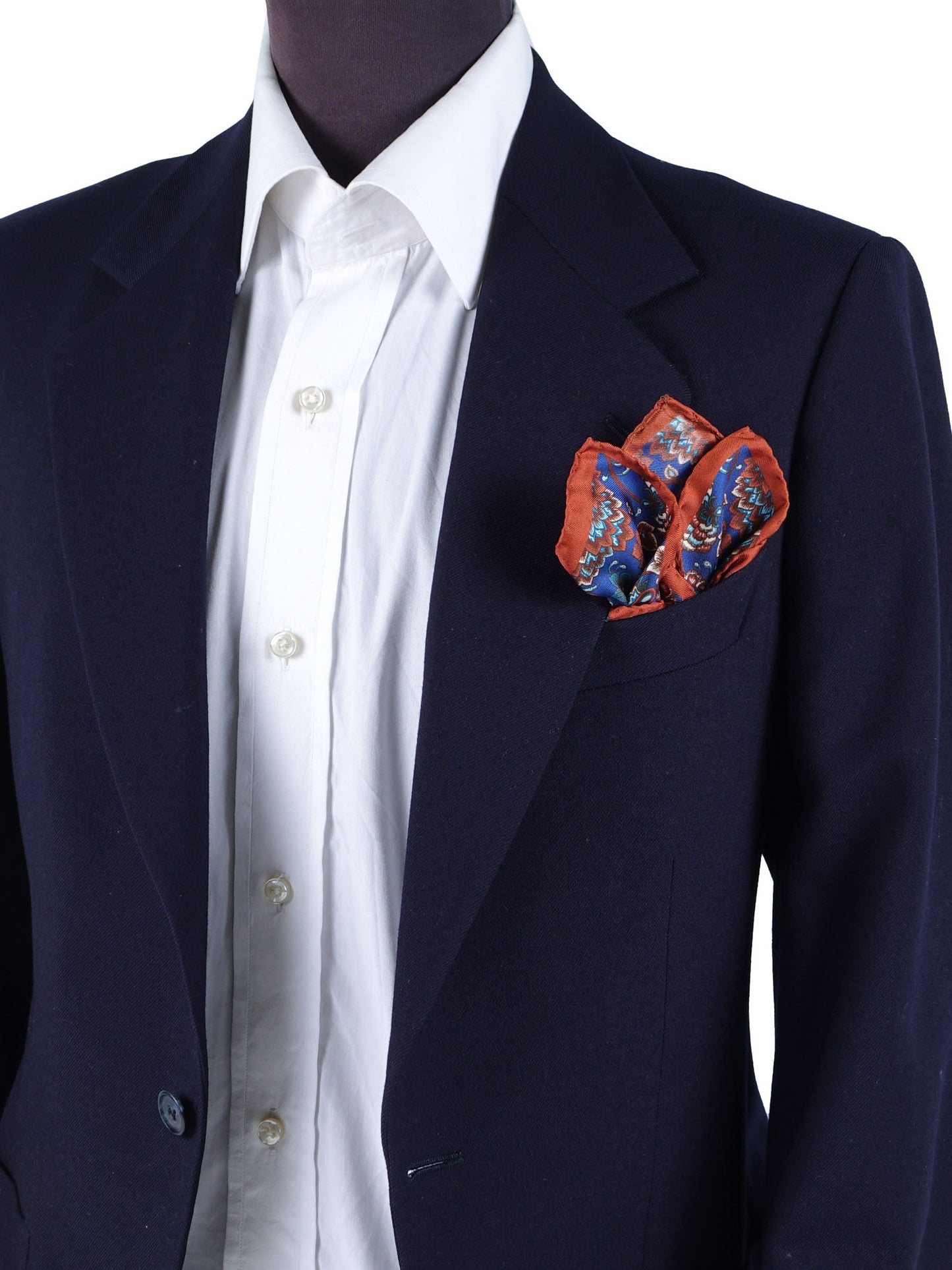 Electric blue printed silk pocket square EXPLOSION