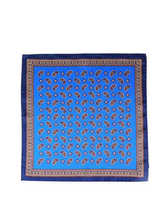 Electric blue silk pocket square MILAGO
