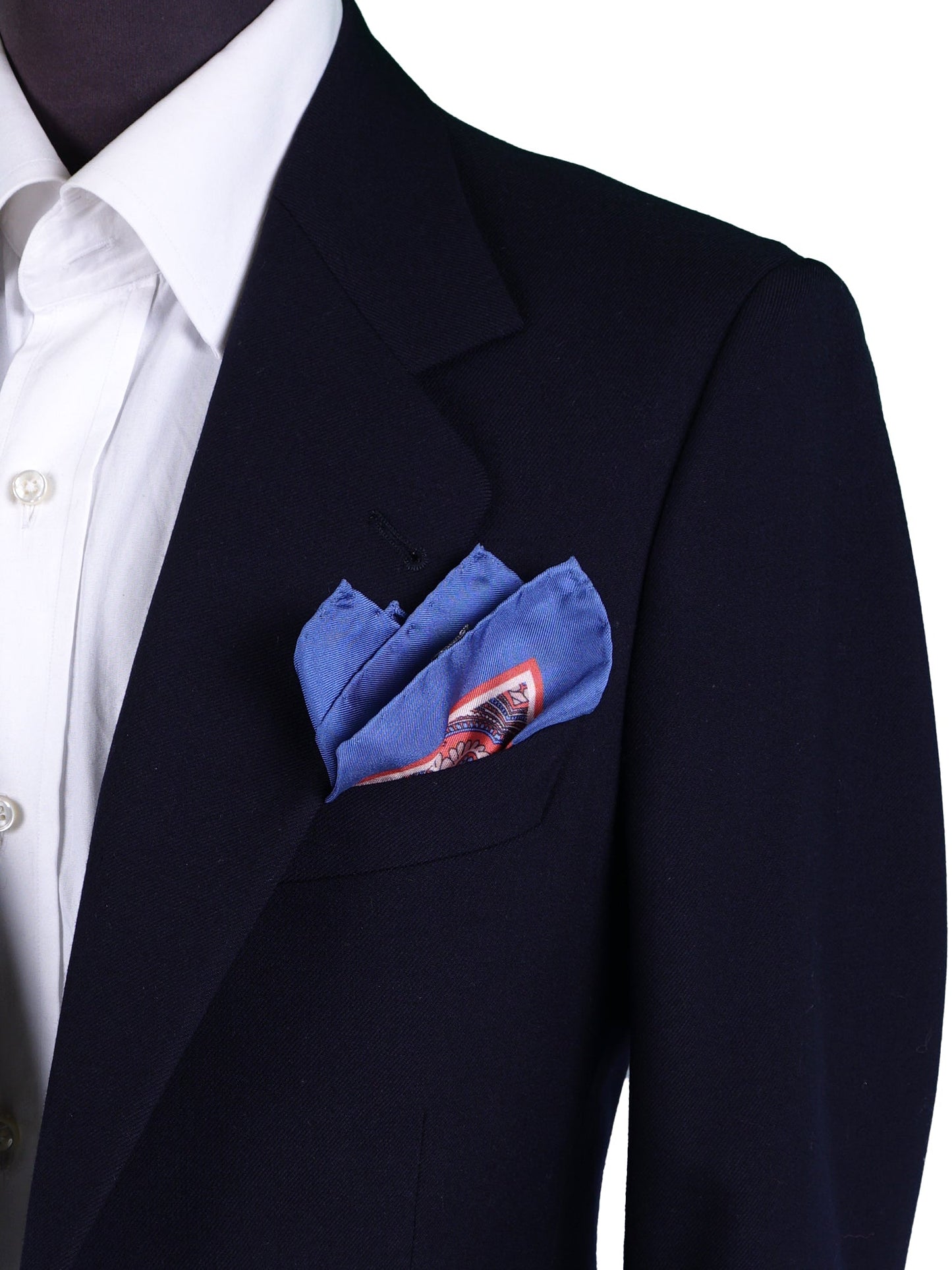 Light Blue Pocket Square in Pure Printed Silk SALVIO
