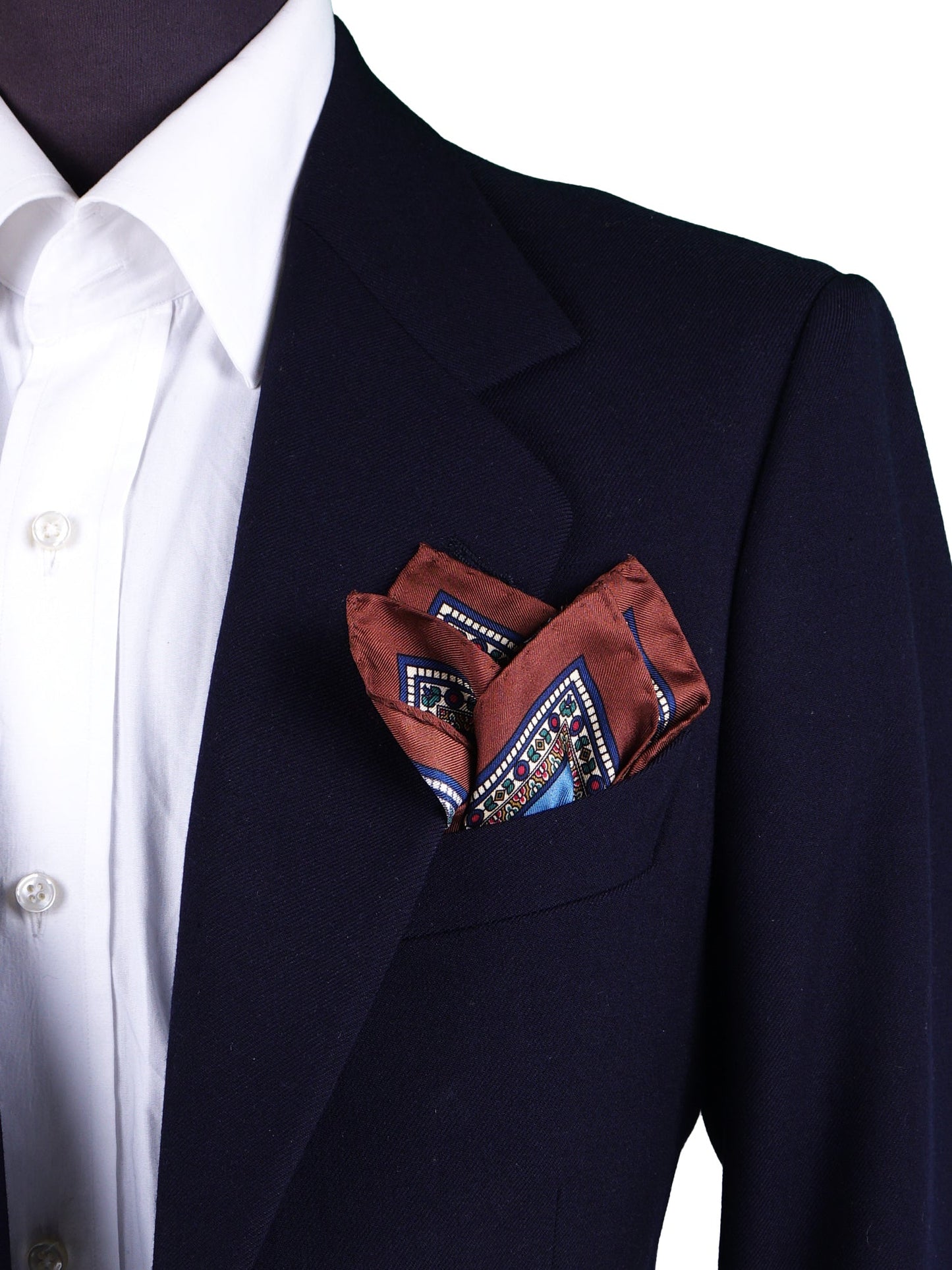 Light Blue Pocket Square in Pure Printed Silk MILAGO