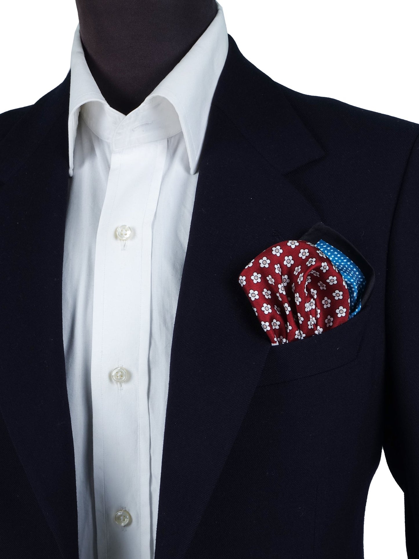 Turquoise NETTUNO Printed Silk Pocket Square