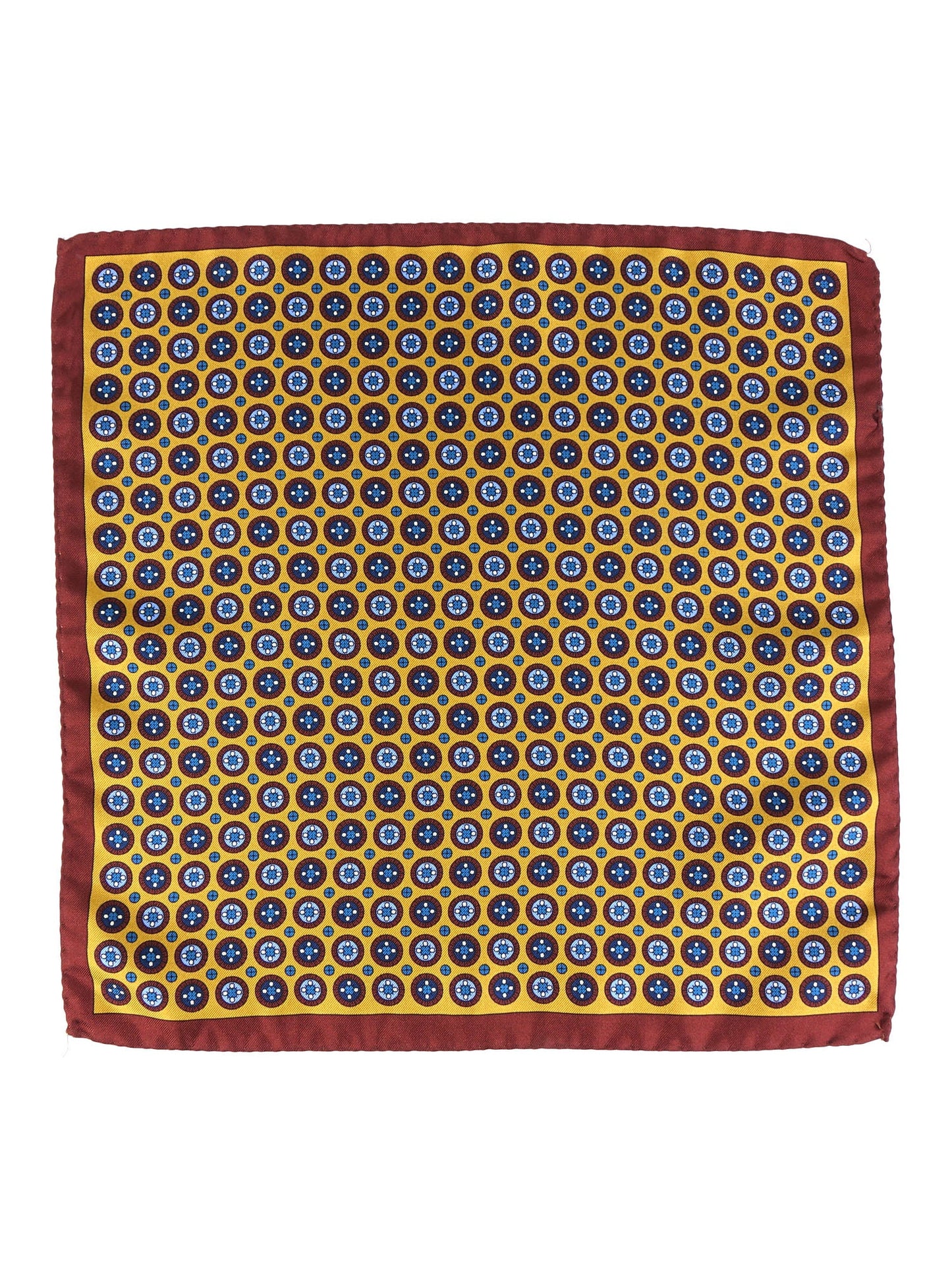 Yellow Printed Silk Pocket Square RAFFY