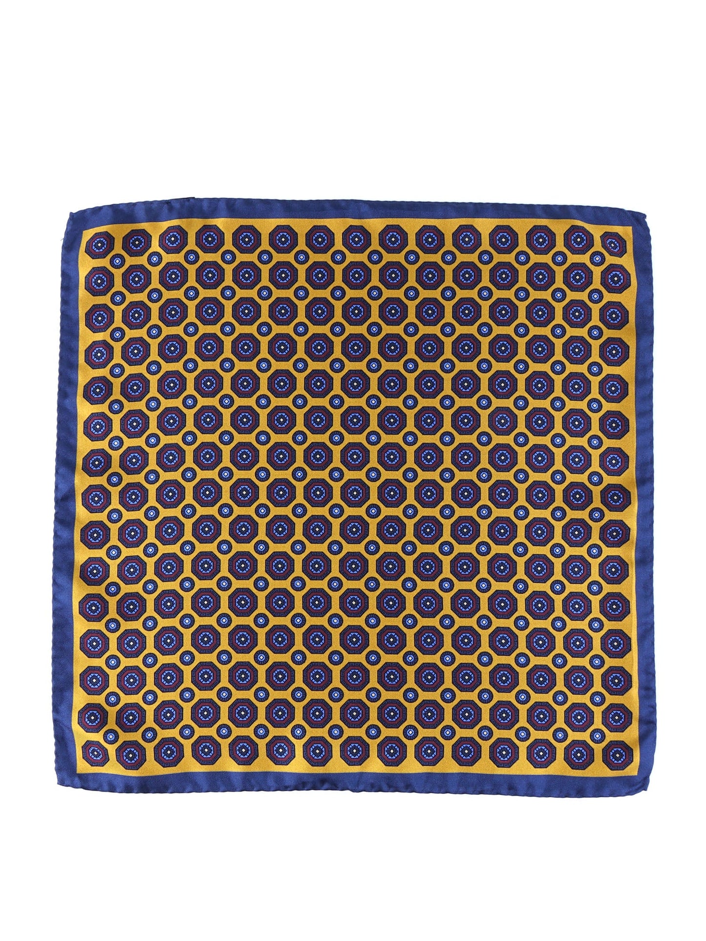 Yellow Printed Silk Pocket Square NINETTA