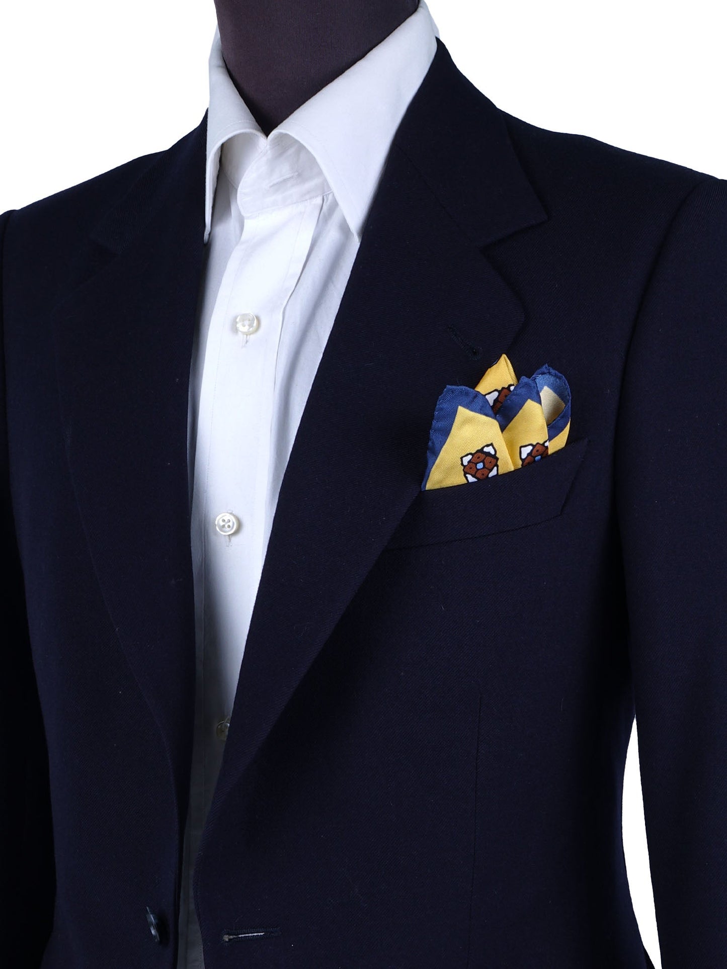 Yellow Pocket Square in Pure Printed Silk ALMA