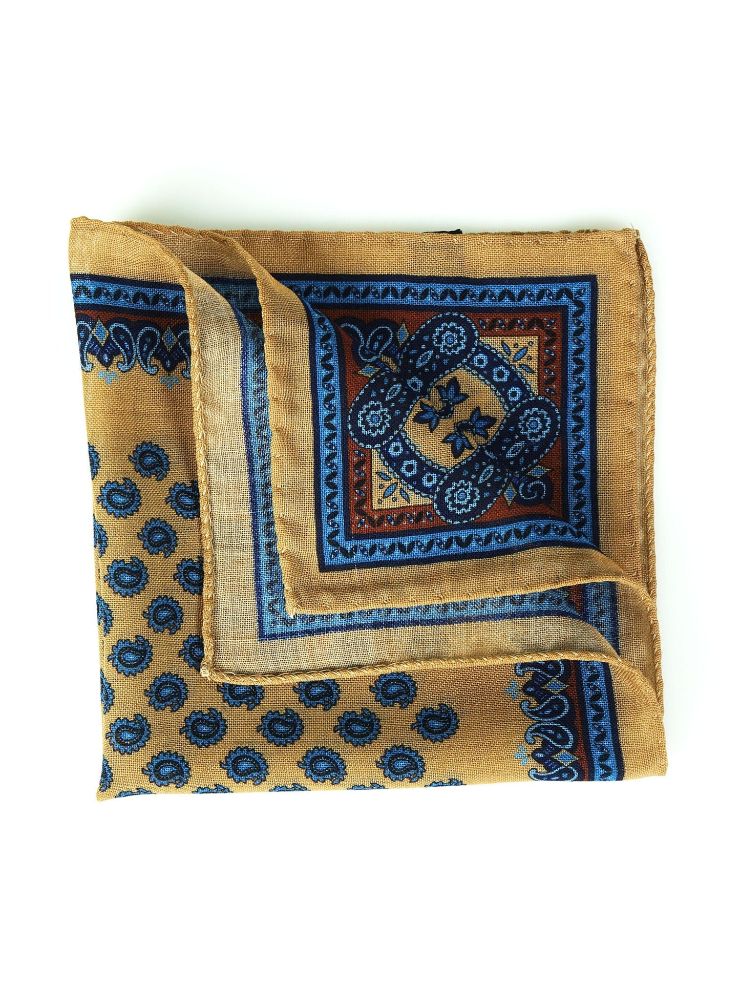 Beige Wool and Cashmere Pocket Square PABLITO