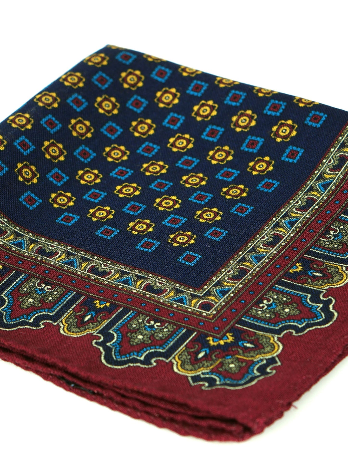 Blue wool and cashmere pocket square DONATELLA