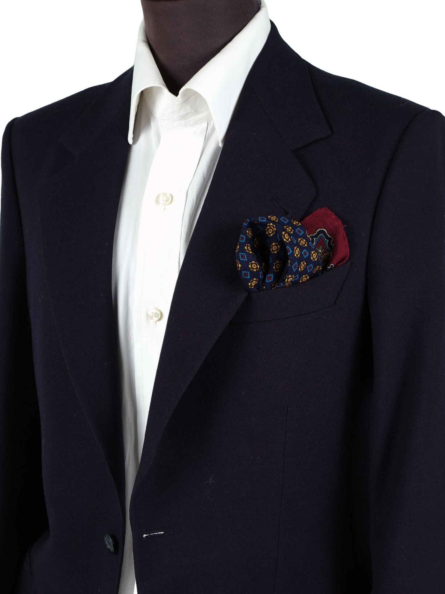 Blue wool and cashmere pocket square DONATELLA