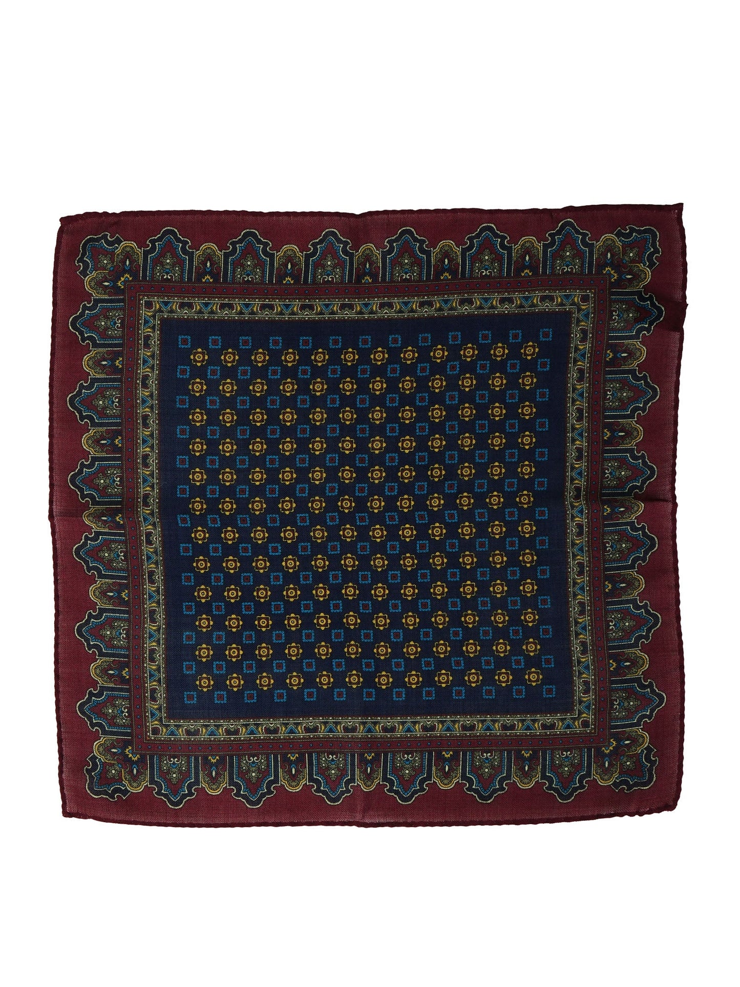 Blue wool and cashmere pocket square DONATELLA
