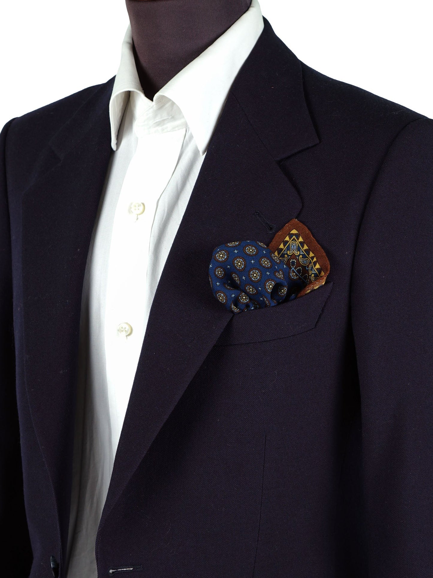 Blue Wool and Cashmere Pocket Square BRITANY