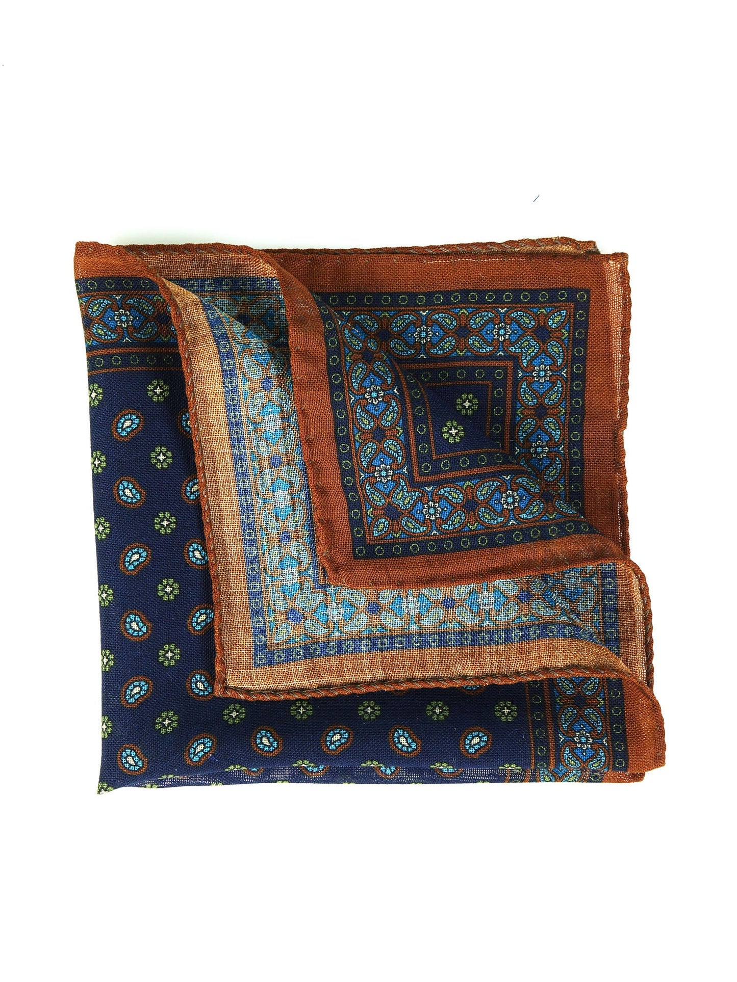 Blue Wool and Cashmere Pocket Square NICOLA