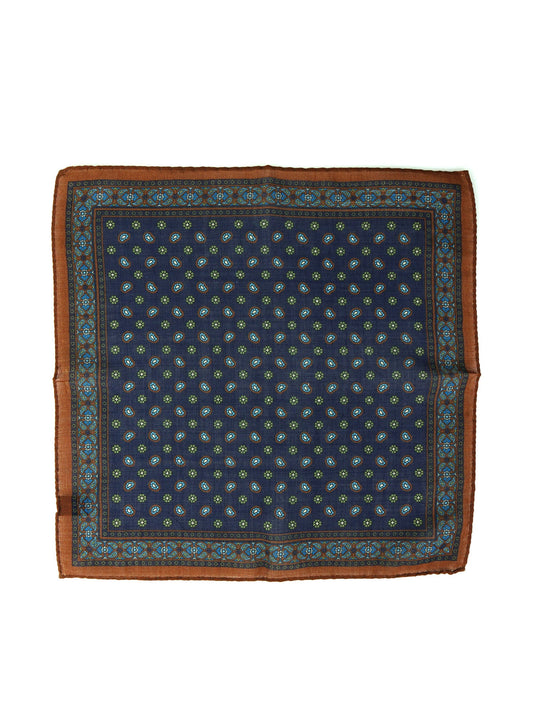 Blue Wool and Cashmere Pocket Square NICOLA