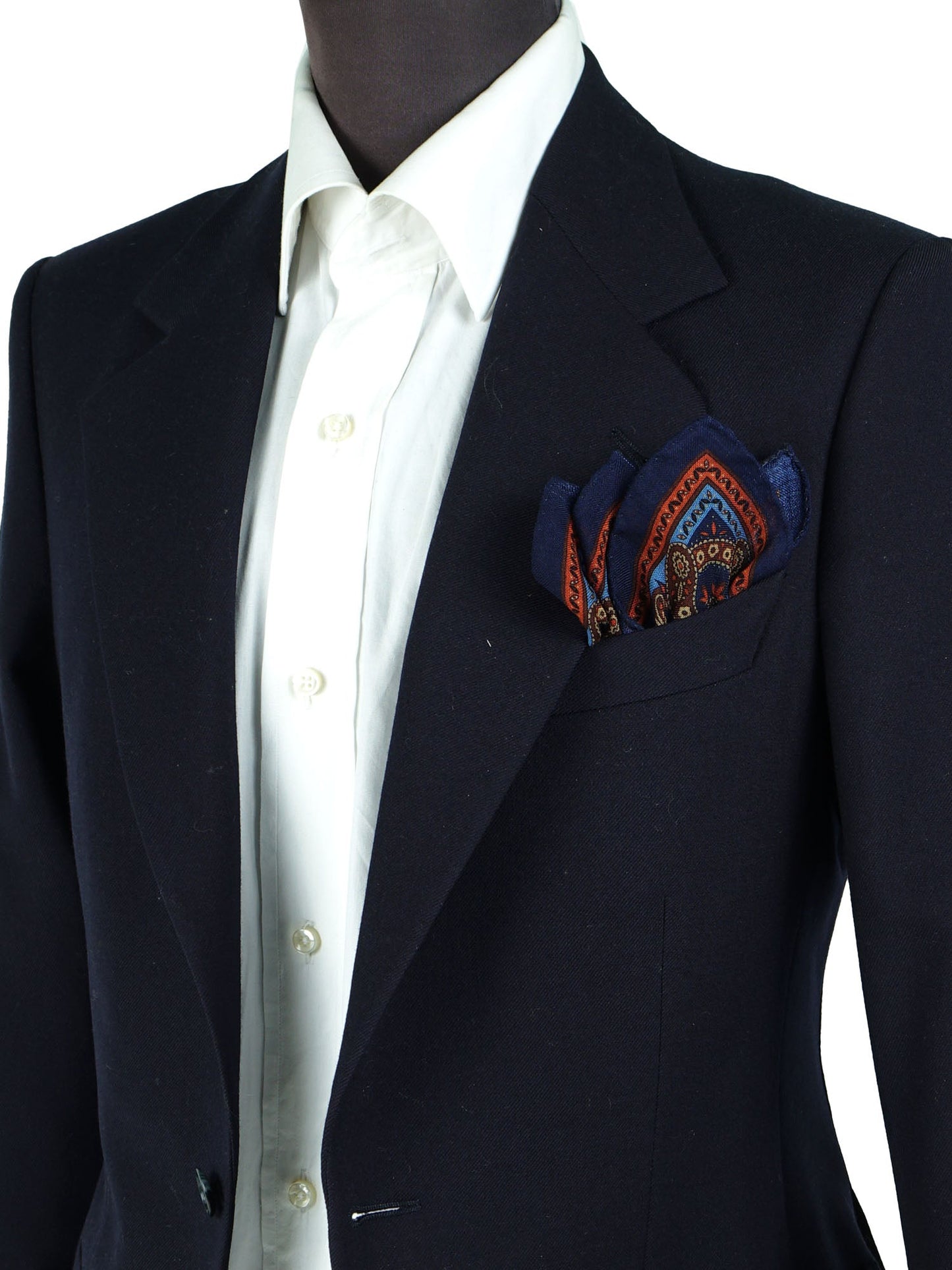 Blue Wool and Cashmere Pocket Square PABLITO