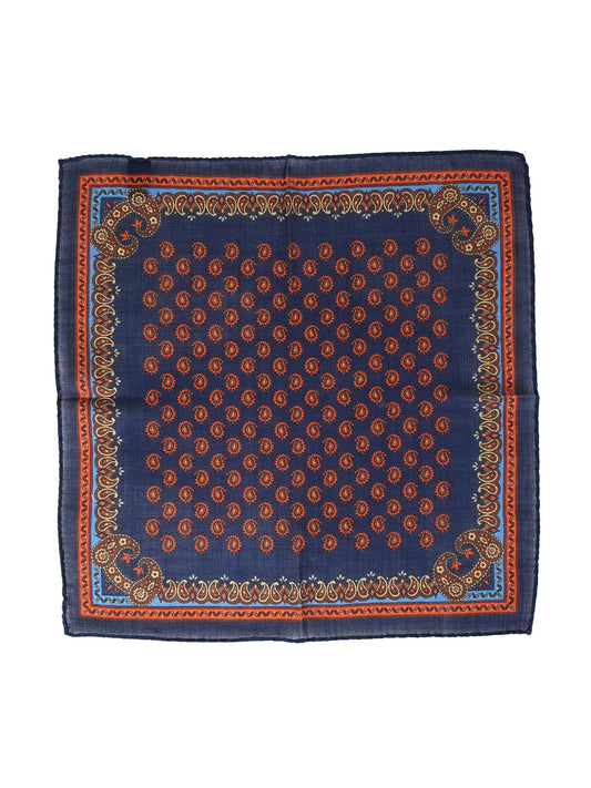 Blue Wool and Cashmere Pocket Square PABLITO