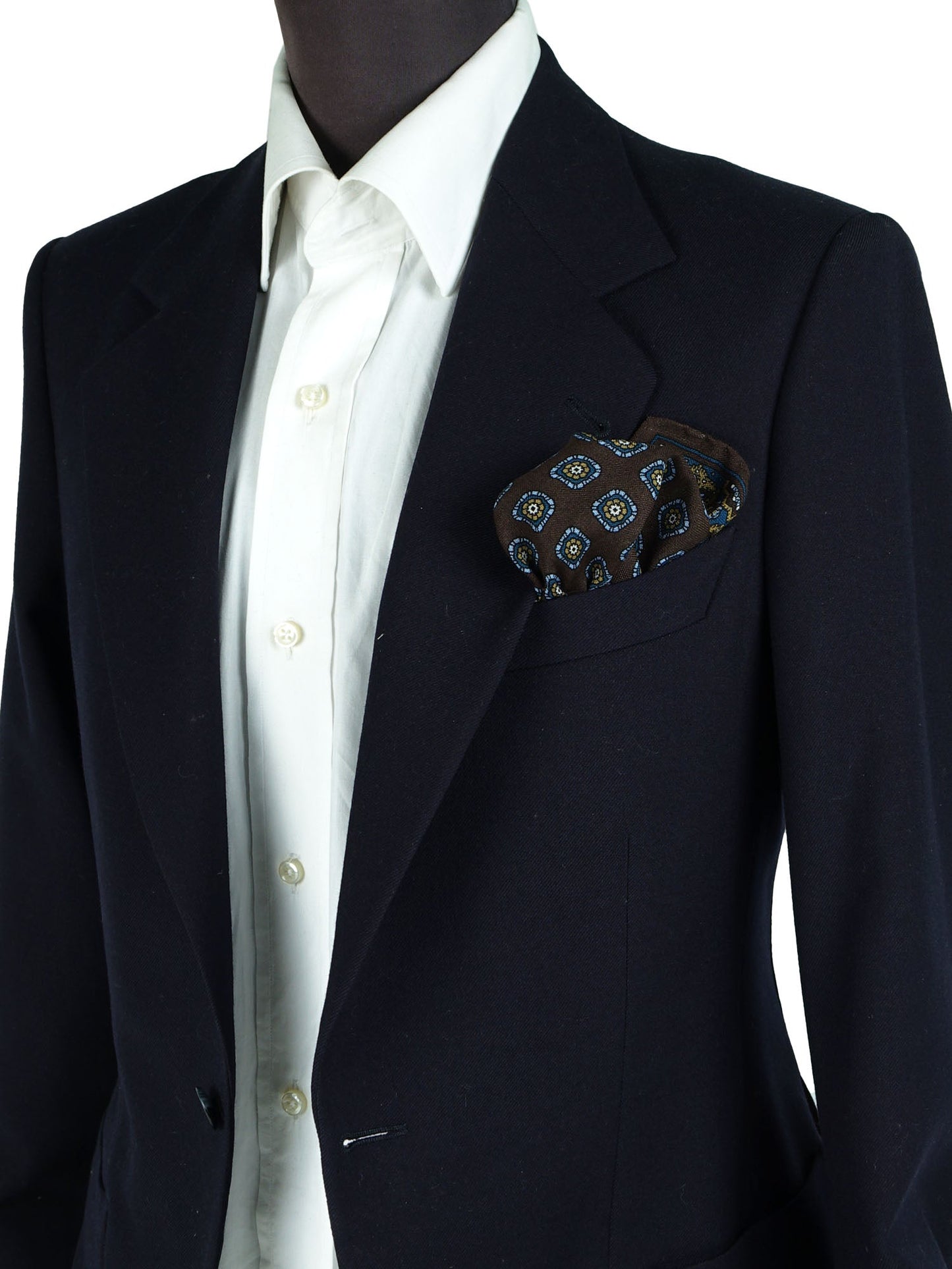 Brown Wool and Cashmere Pocket Square SAMBA