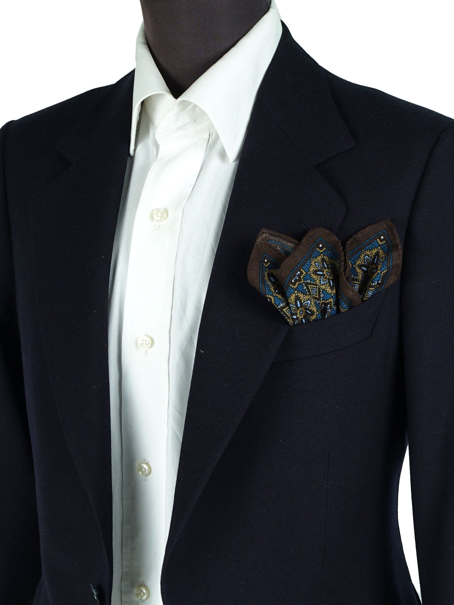 Brown Wool and Cashmere Pocket Square SAMBA