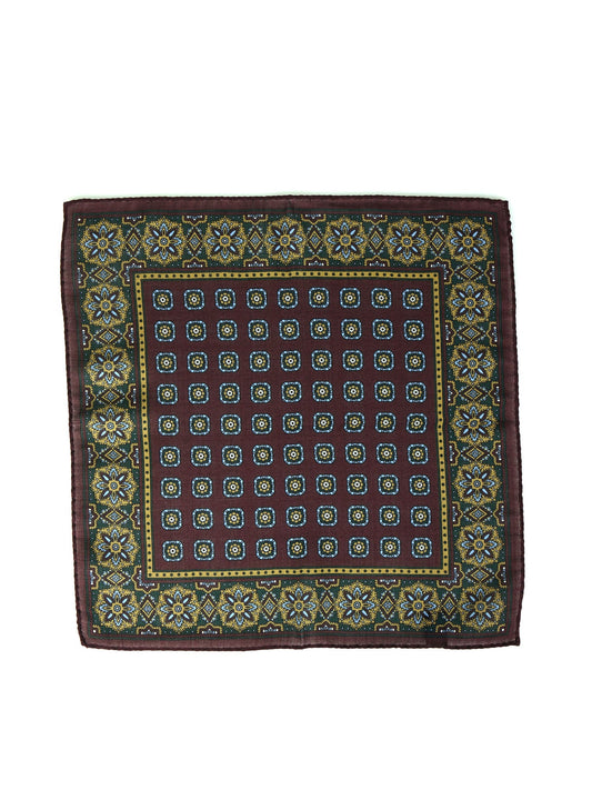 Bordeaux Wool and Cashmere Pocket Square SAMBA