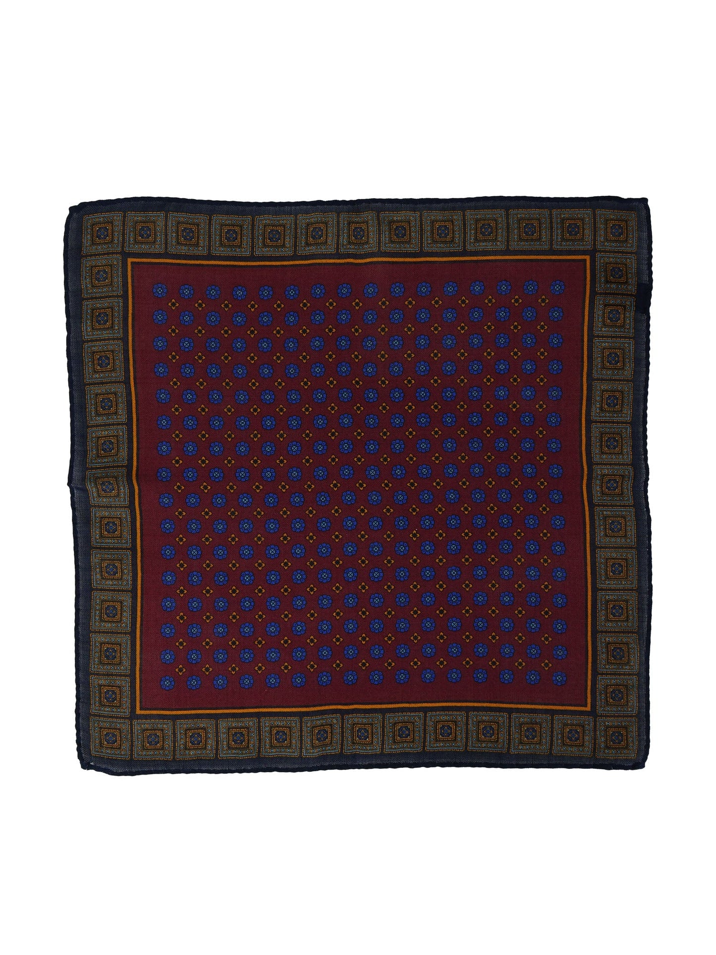 Bordeaux Wool and Cashmere Pocket Square ANGELA