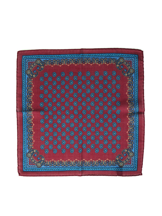Bordeaux Wool and Cashmere Pocket Square PABLITO