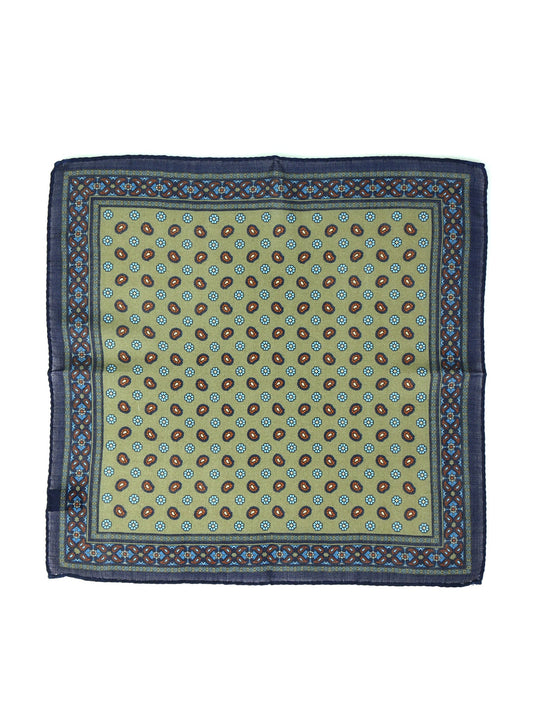 Green Wool and Cashmere Pocket Square NICOLA