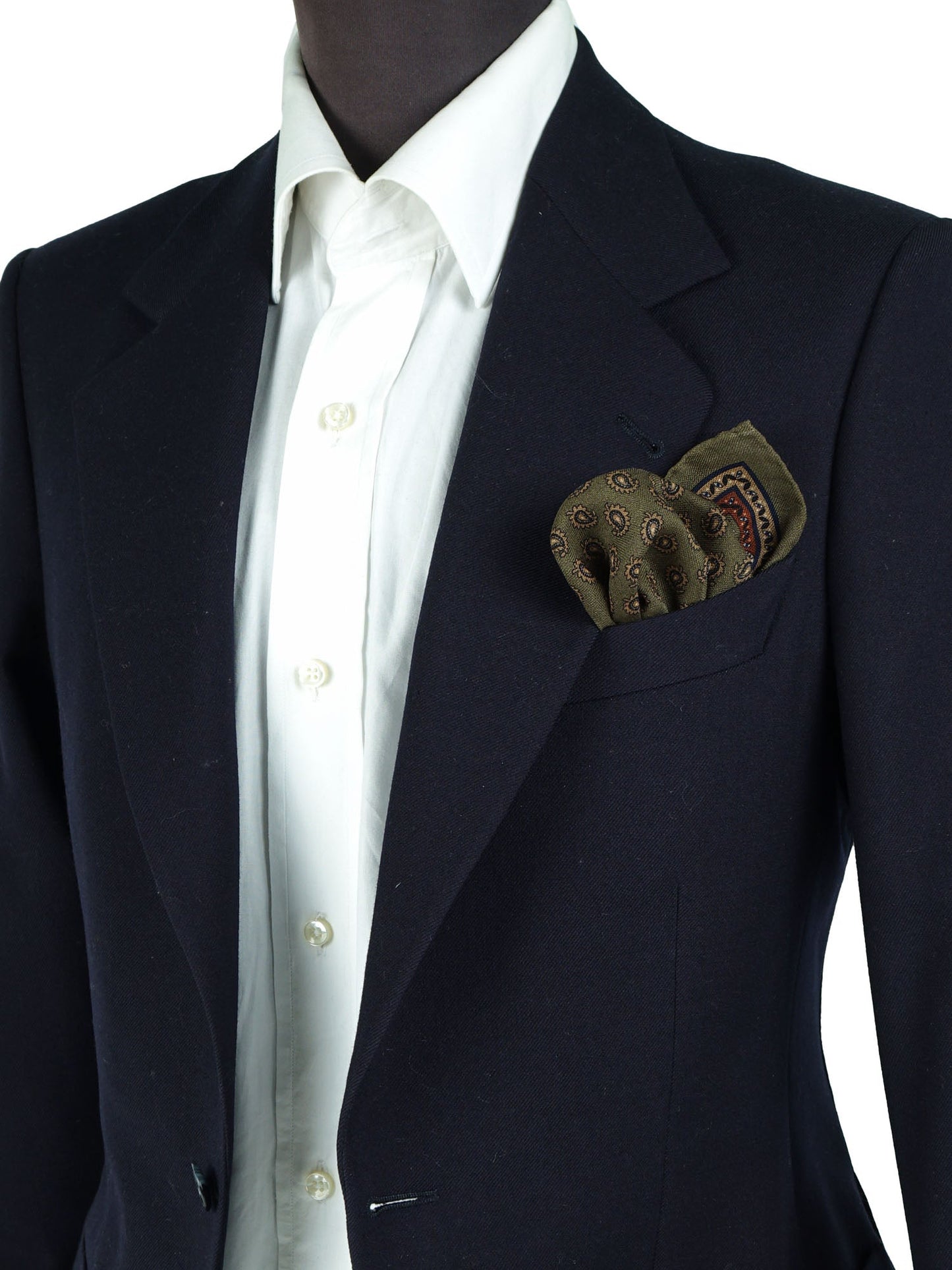 PABLITO Green Wool and Cashmere Pocket Square