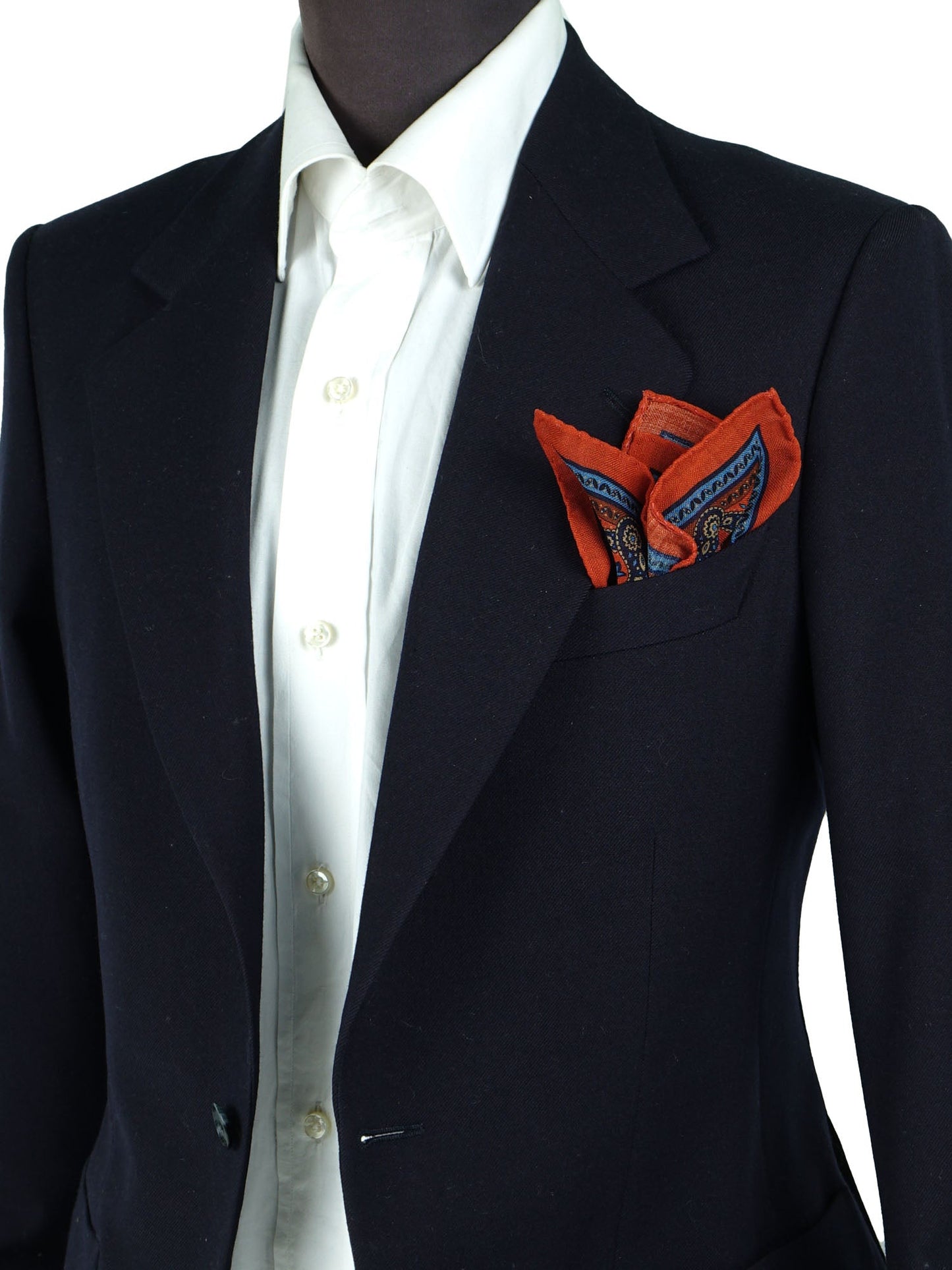 Orange Wool and Cashmere Pocket Square PABLITO