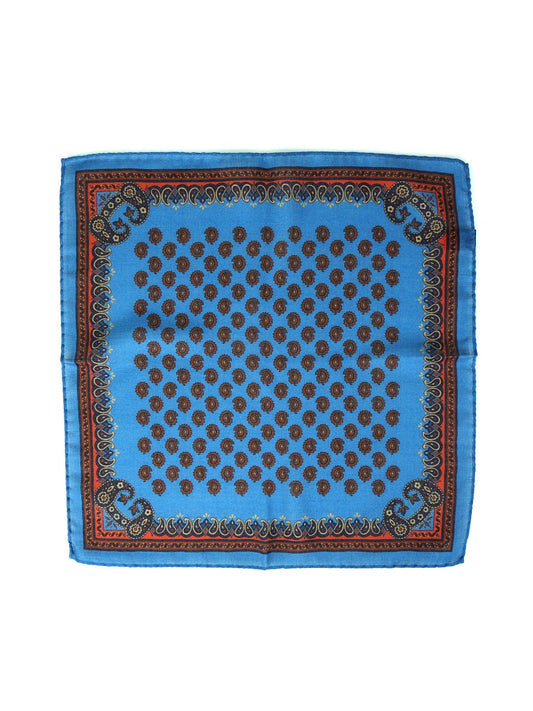 Turquoise Pocket Square in Wool and Cashmere PABLITO