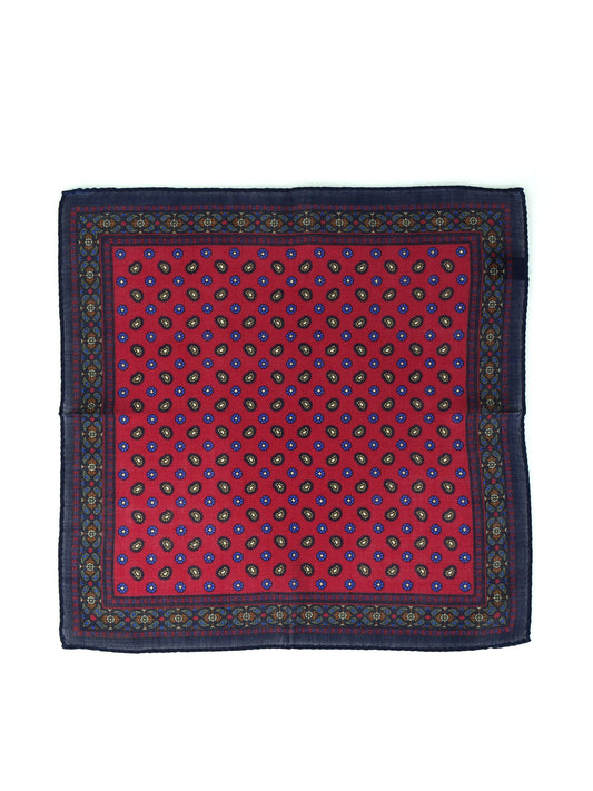 Red Wool and Cashmere Pocket Square NICOLA