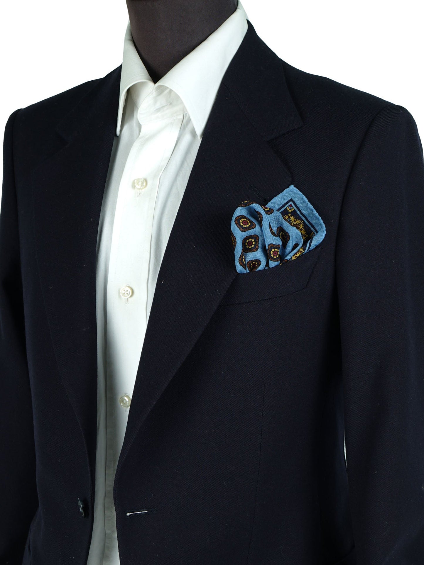 Light blue pocket square in wool and cashmere SAMBA
