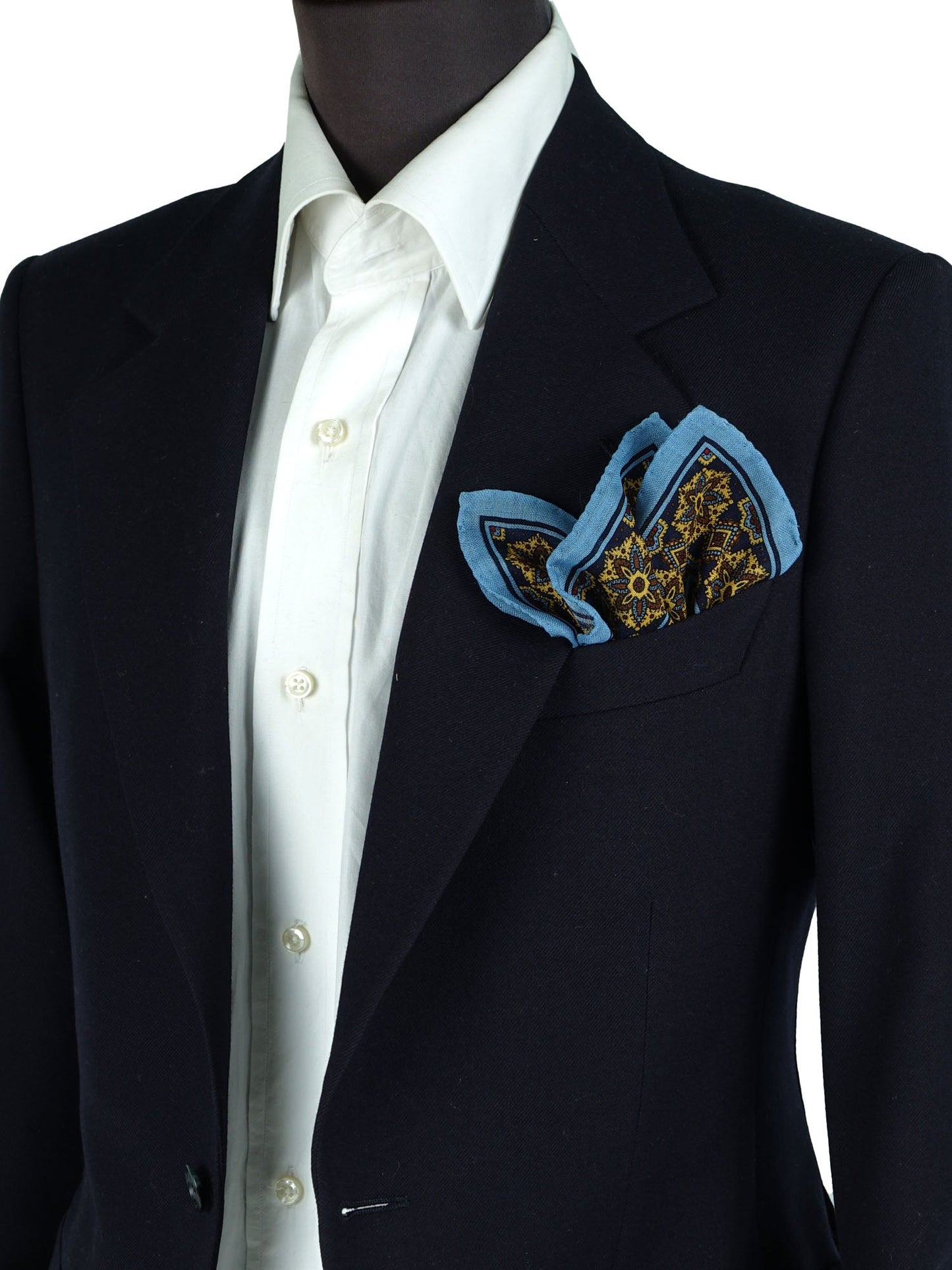 Light blue pocket square in wool and cashmere SAMBA