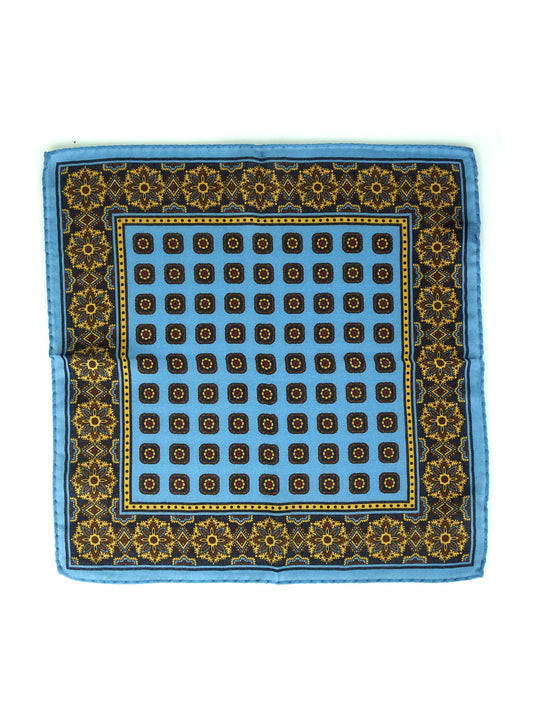 Light blue pocket square in wool and cashmere SAMBA