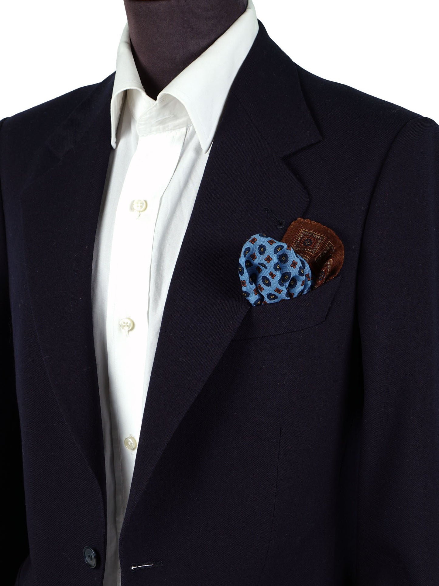 Light blue pocket square in wool and cashmere ANGELA