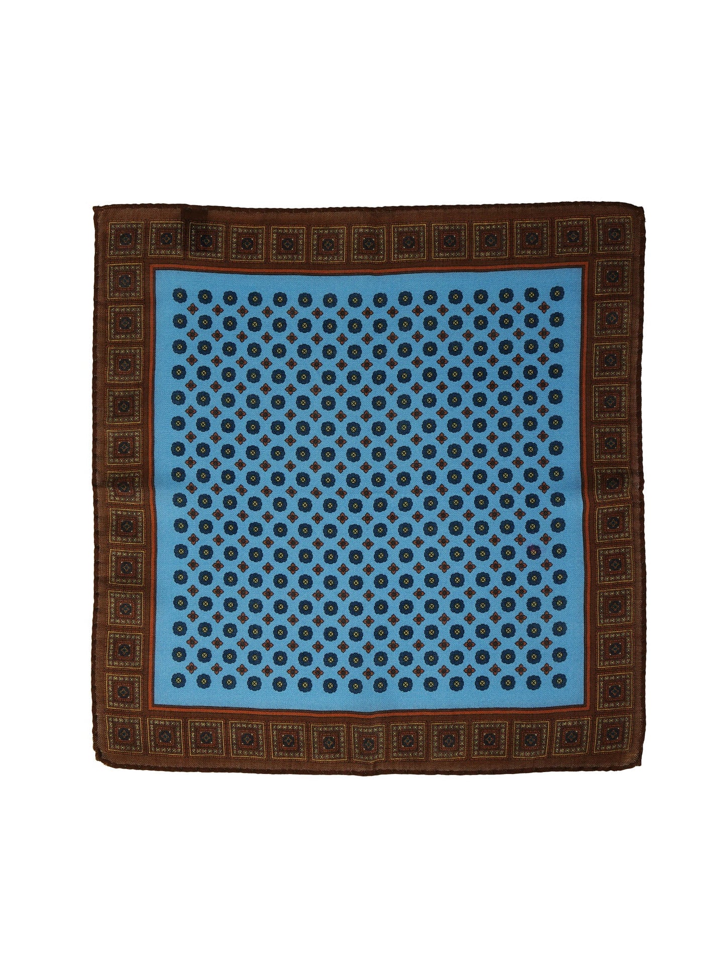 Light blue pocket square in wool and cashmere ANGELA